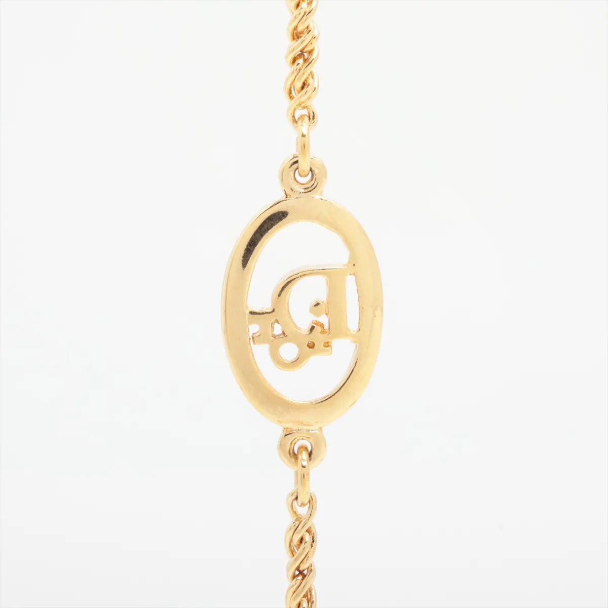 logo long necklace, GP gold, — view 3