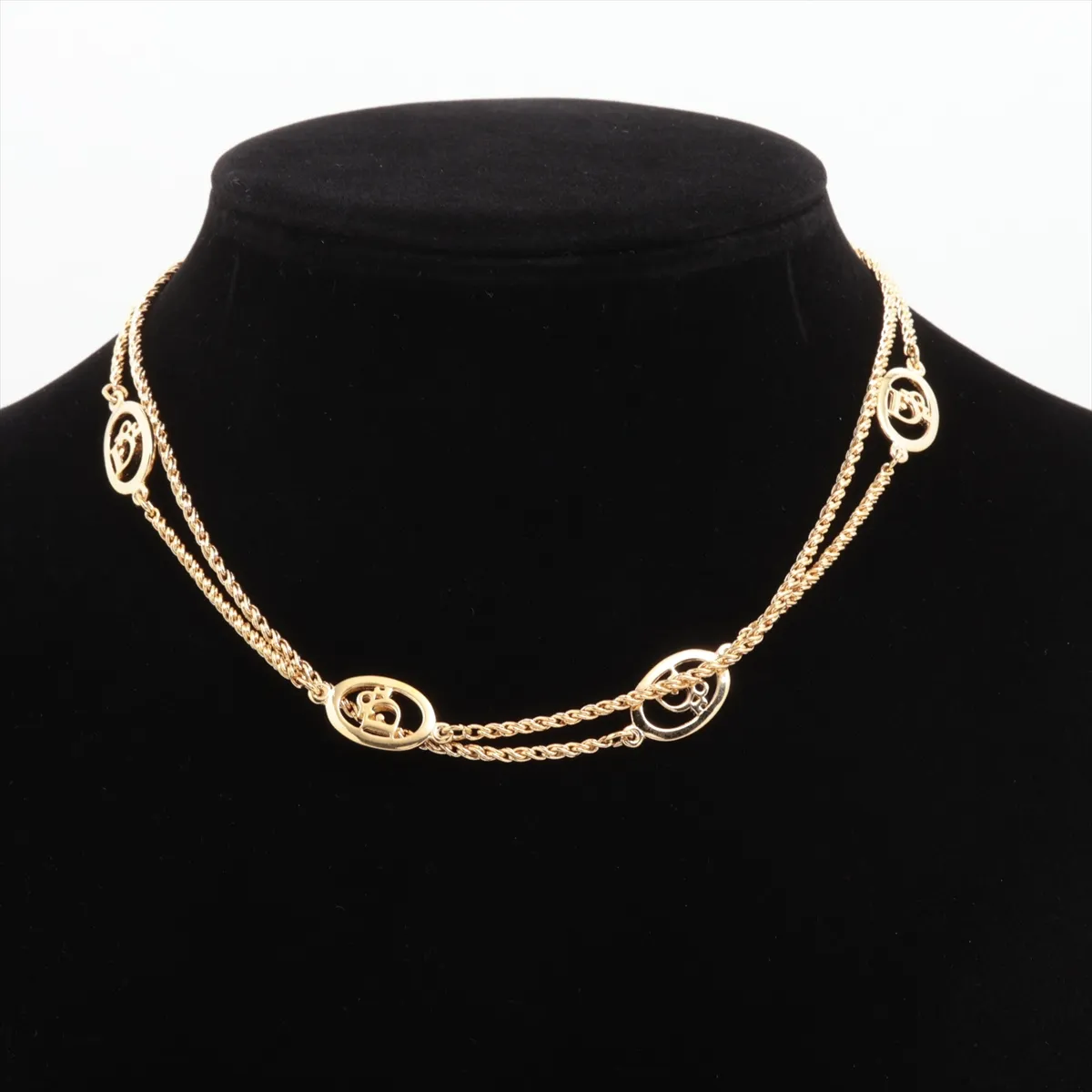 logo long necklace, GP gold, — view 6