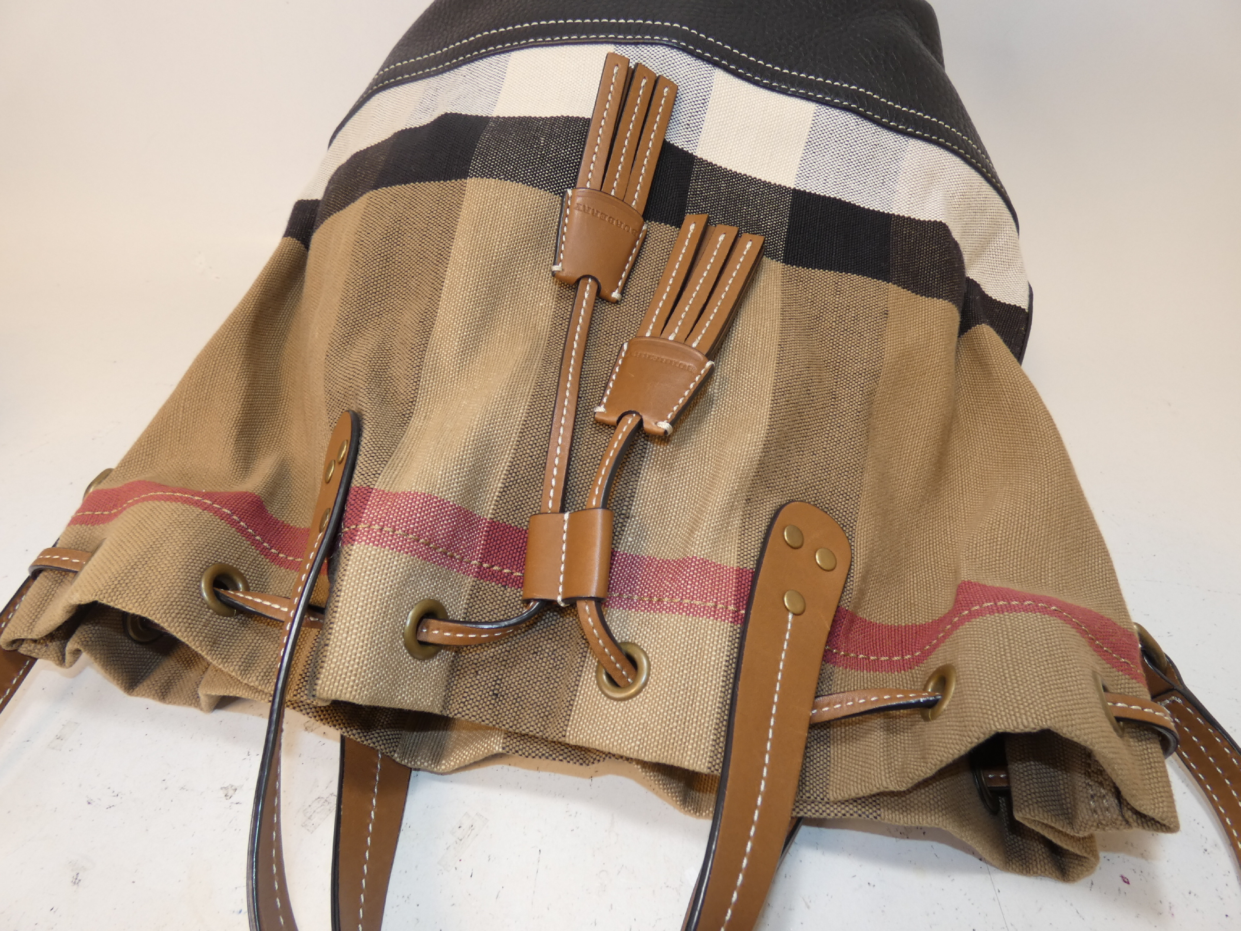 Nova Check Tassel Shoulder Bag with Pouch — view 3