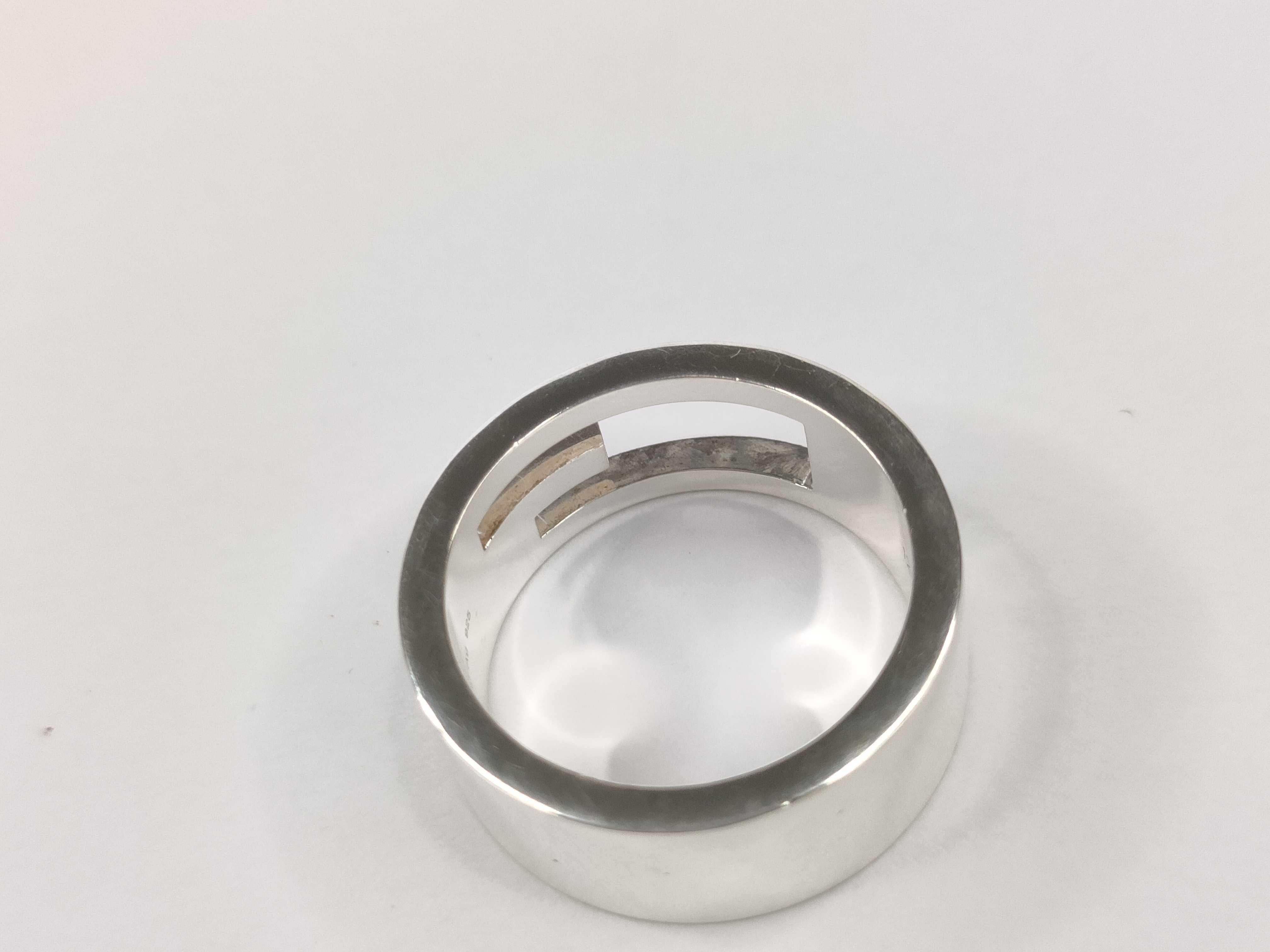 ring, branded G cutout G, 925 sterling silver, size 11, 8g. — view 4