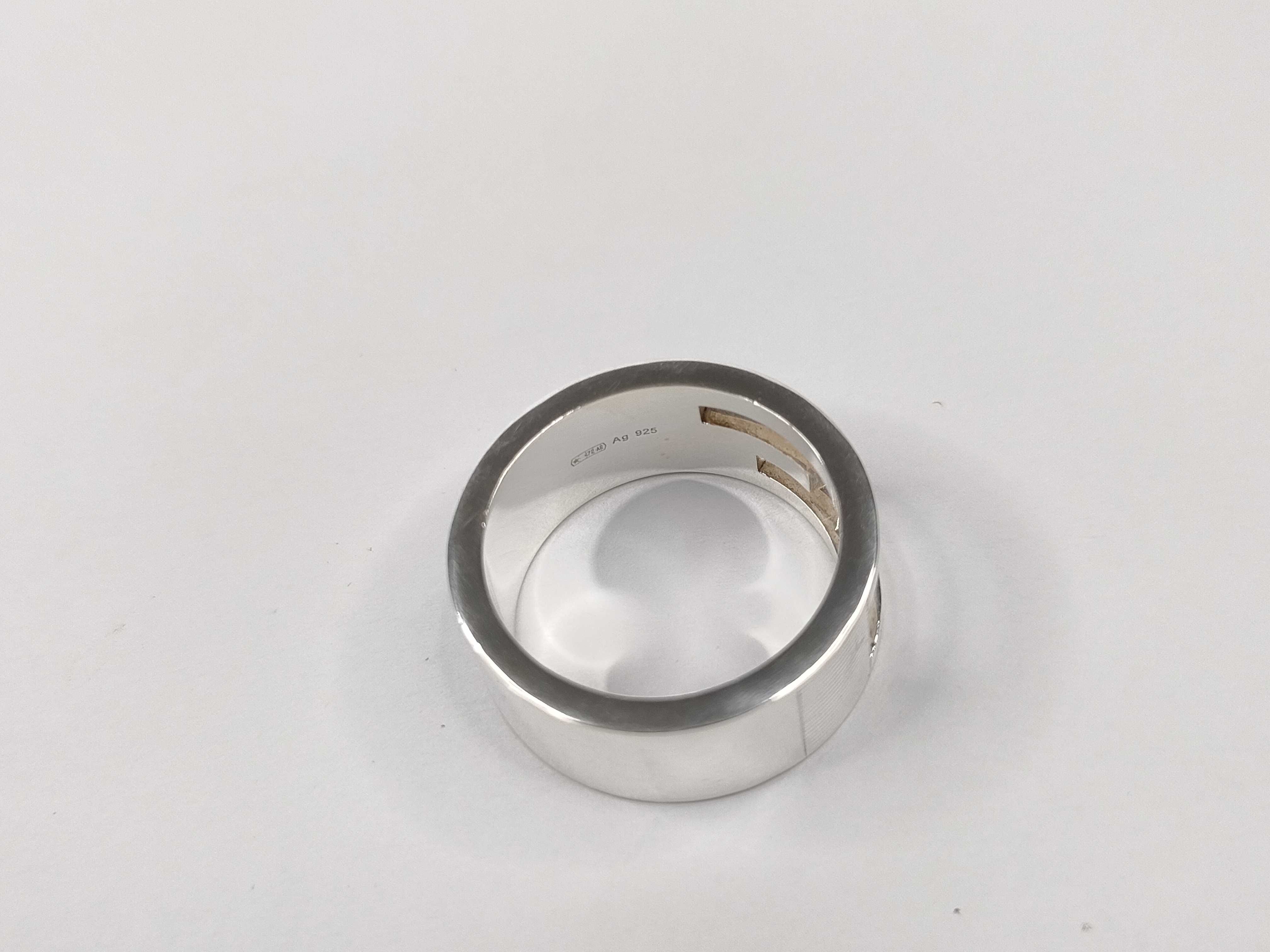 ring, branded G cutout G, 925 sterling silver, size 11, 8g. — view 6