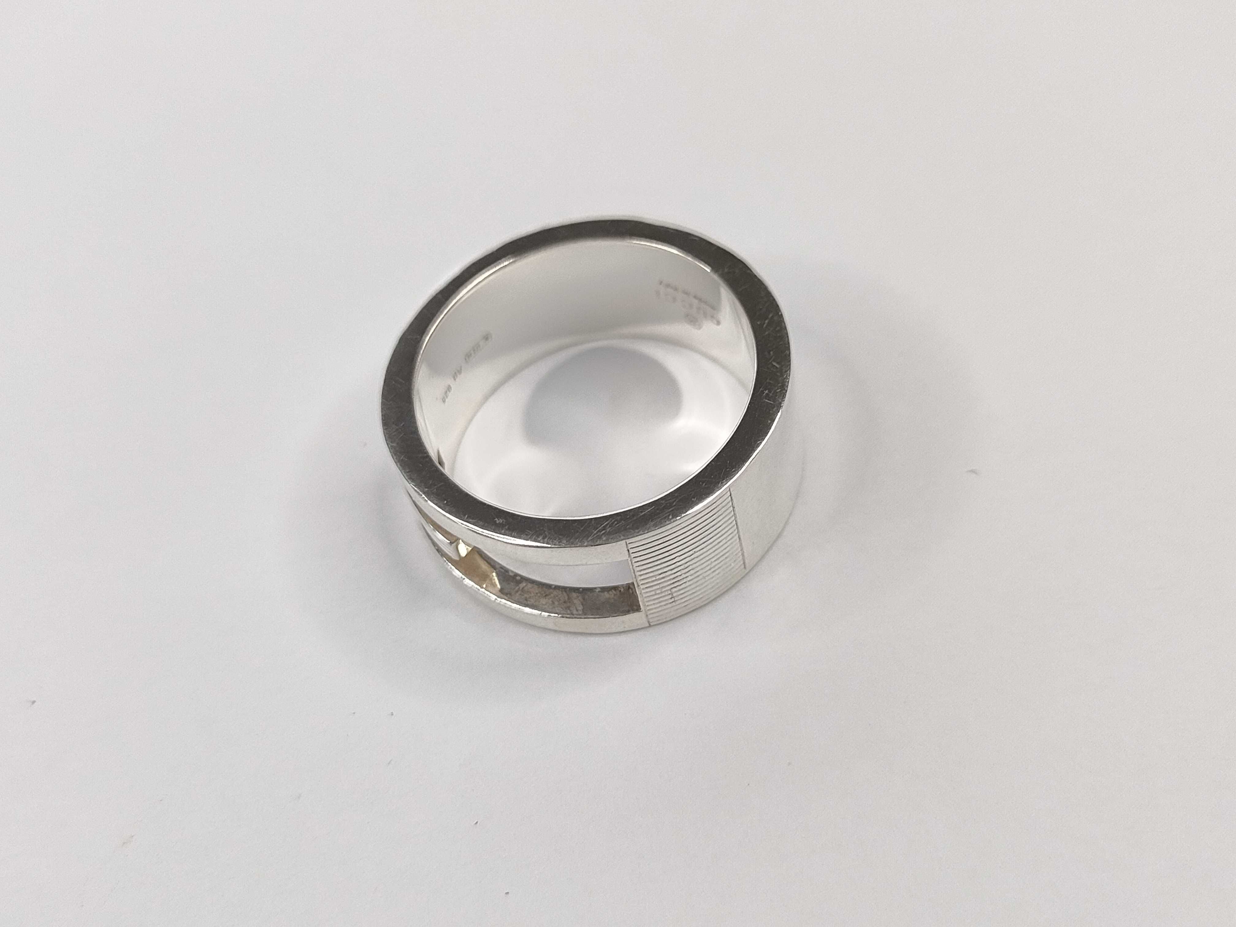 ring, branded G cutout G, 925 sterling silver, size 11, 8g. — view 9
