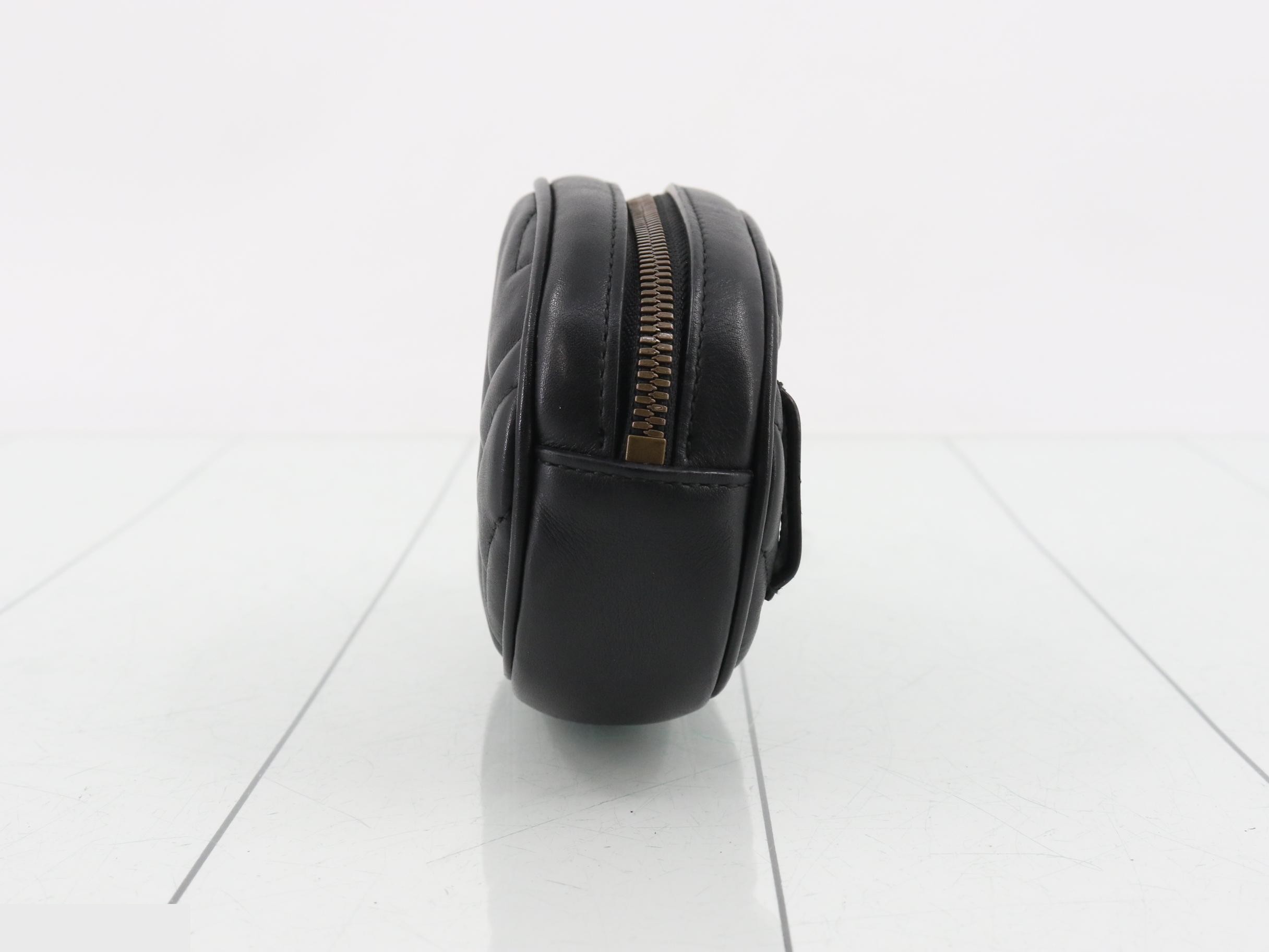 Leather Black GG Marmont Quilted Belt Waist Bag — view 3
