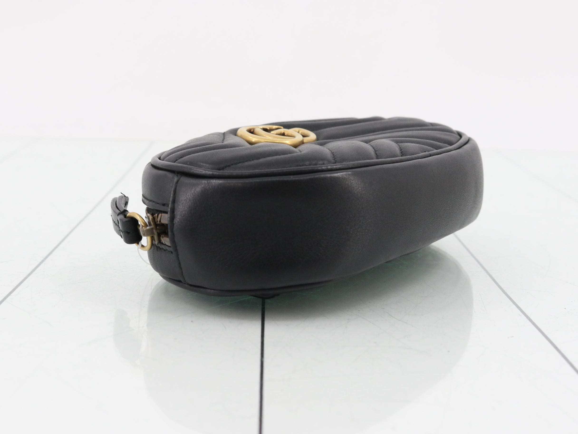 Leather Black GG Marmont Quilted Belt Waist Bag — view 5