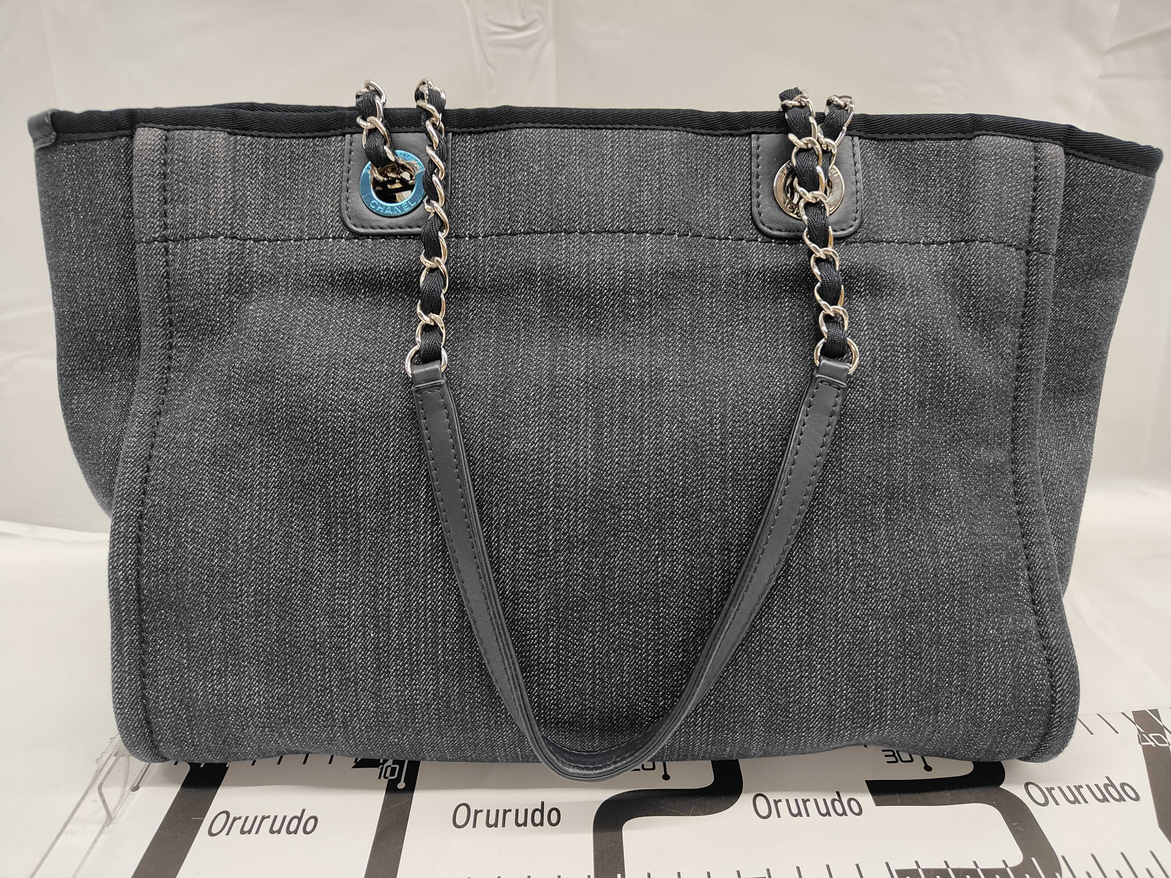 HK- Deauville 33cm Denim Blue Shoulder Bag (No sticker) Tote Bag — view 2