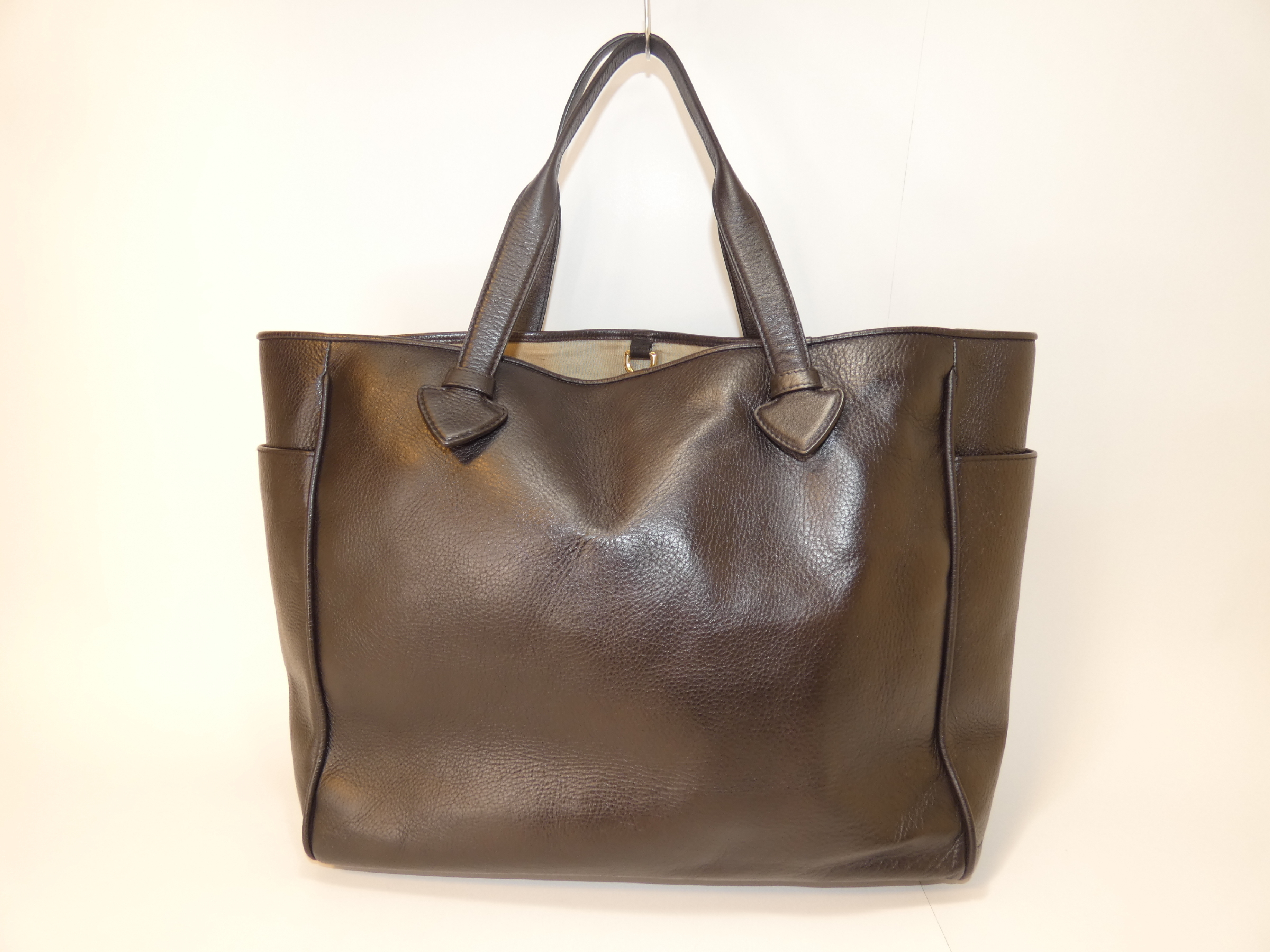 Heritage Leather Dark Brown Hand Tote Bag — view 2