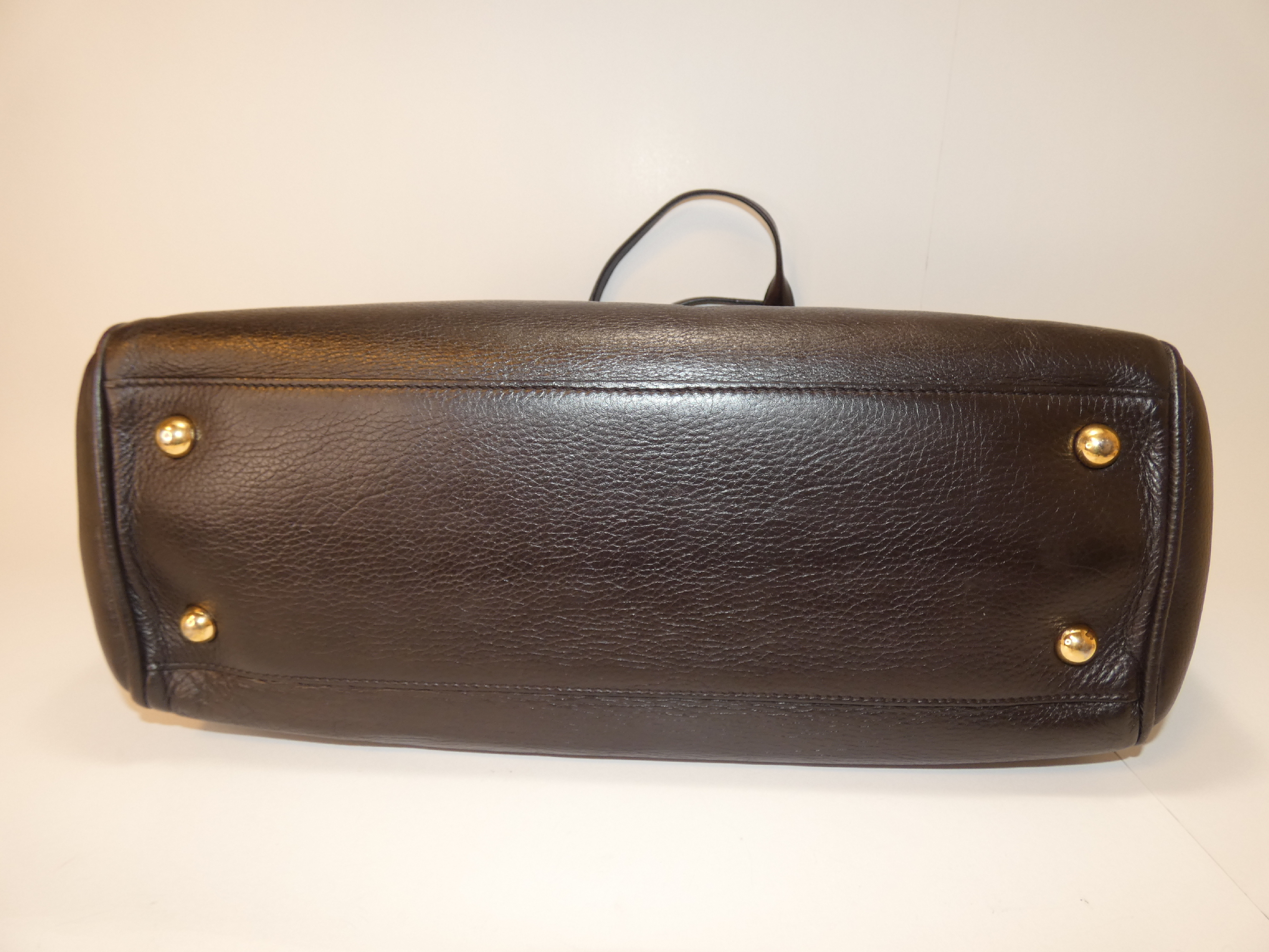 Heritage Leather Dark Brown Hand Tote Bag — view 5