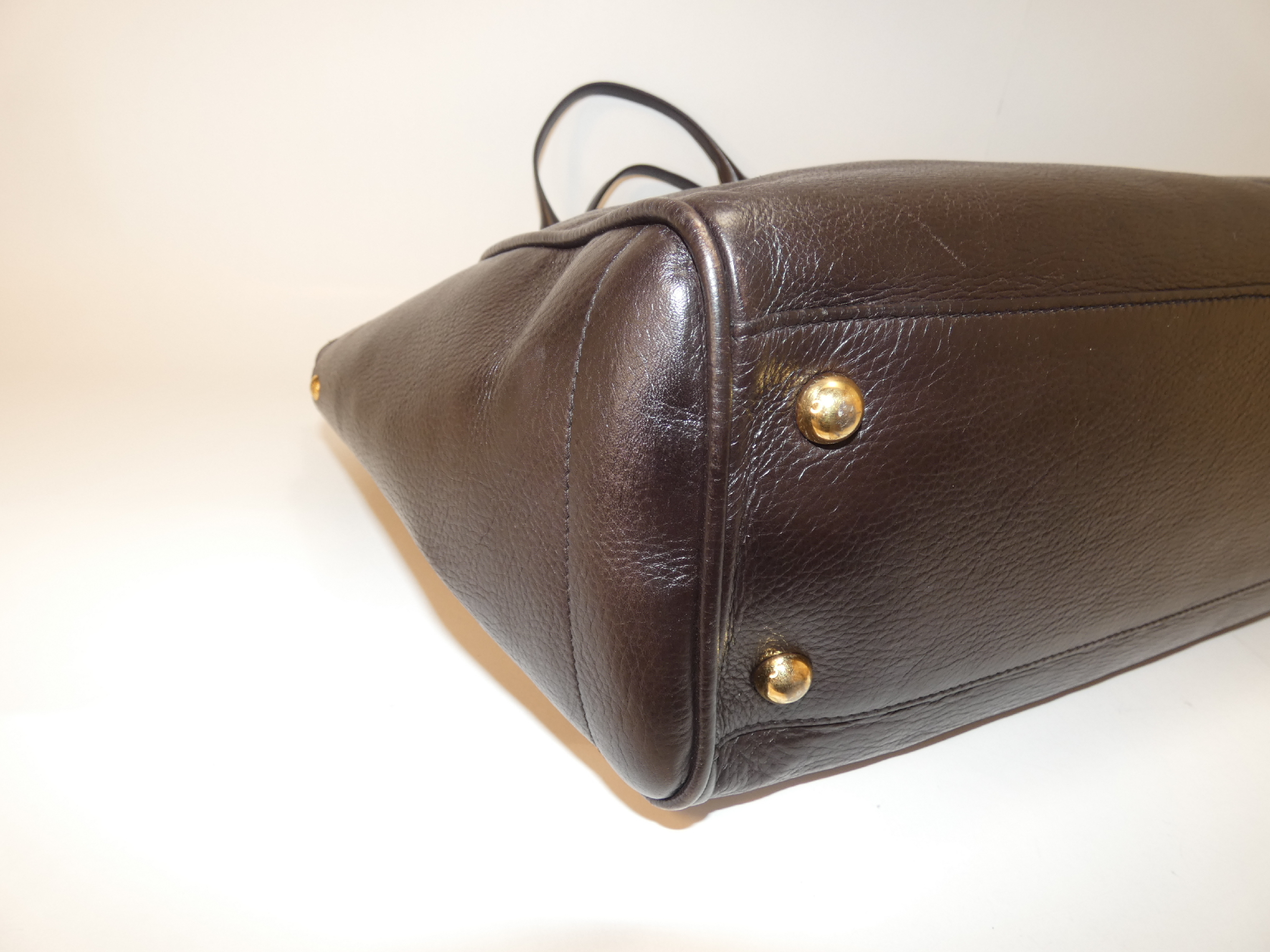 Heritage Leather Dark Brown Hand Tote Bag — view 6