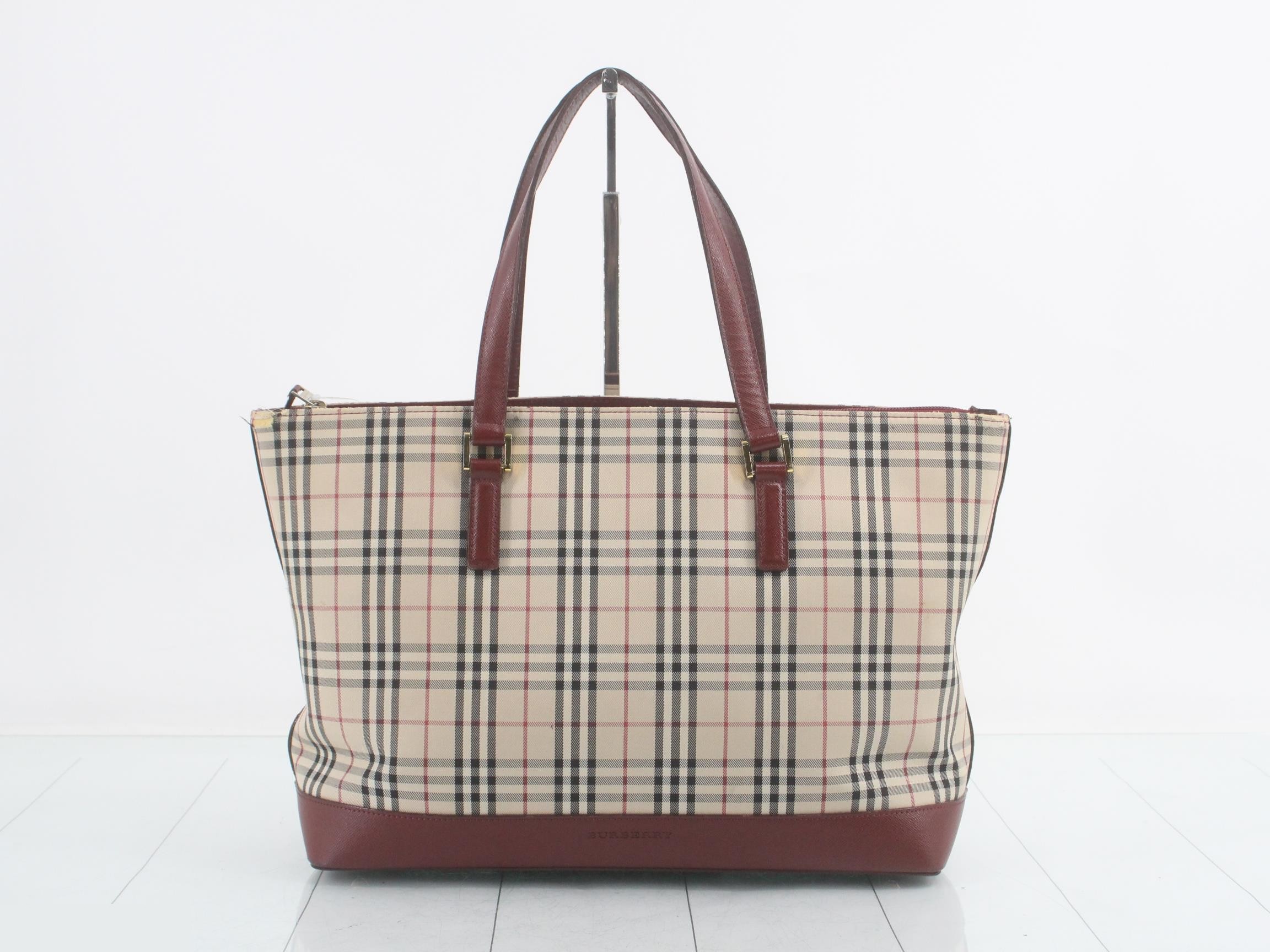 Nova check tote bag