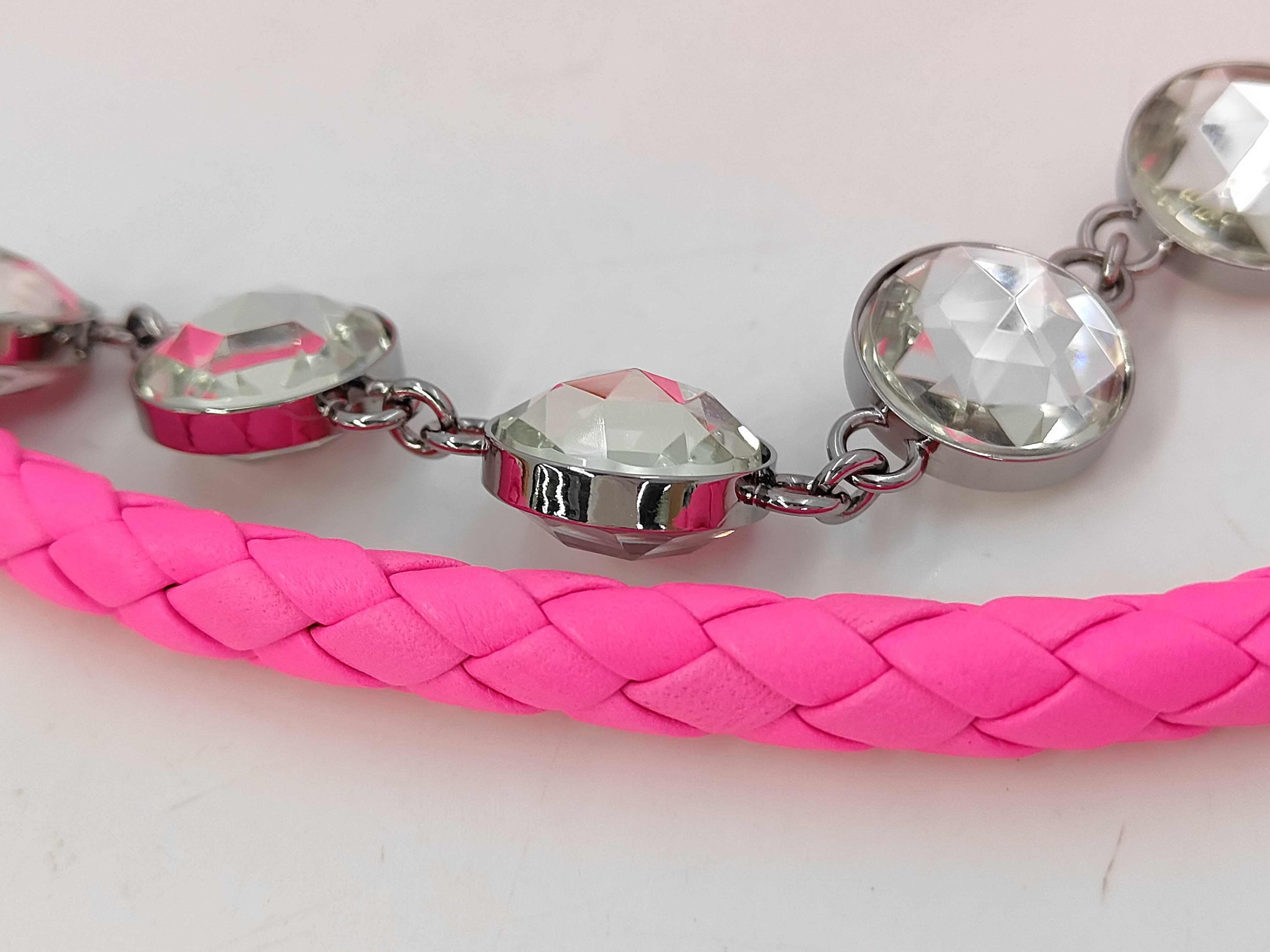 Hot Pink Nappa Leather Crystal Shoulder Bag RP0233 — view 4