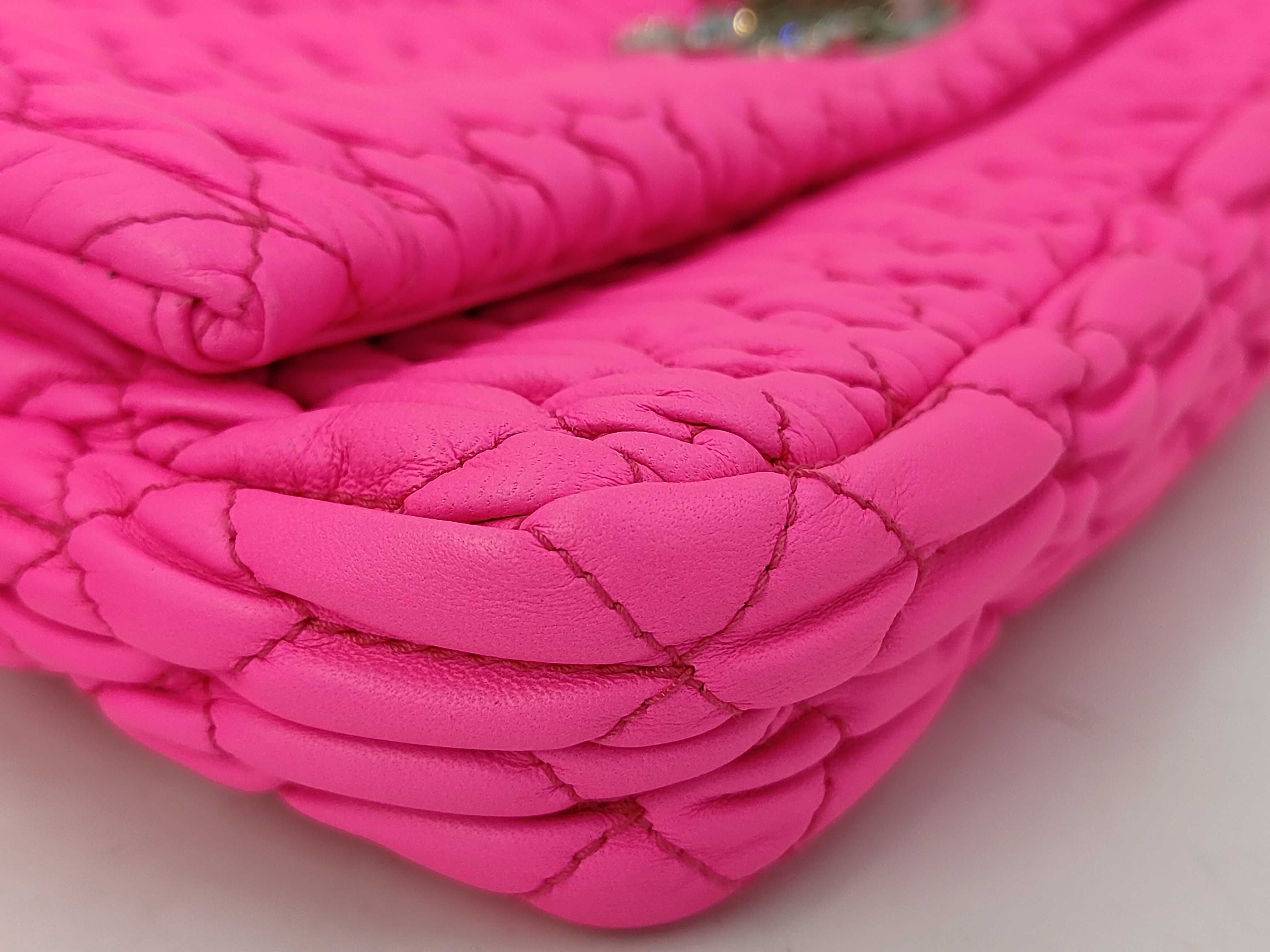 Hot Pink Nappa Leather Crystal Shoulder Bag RP0233 — view 5
