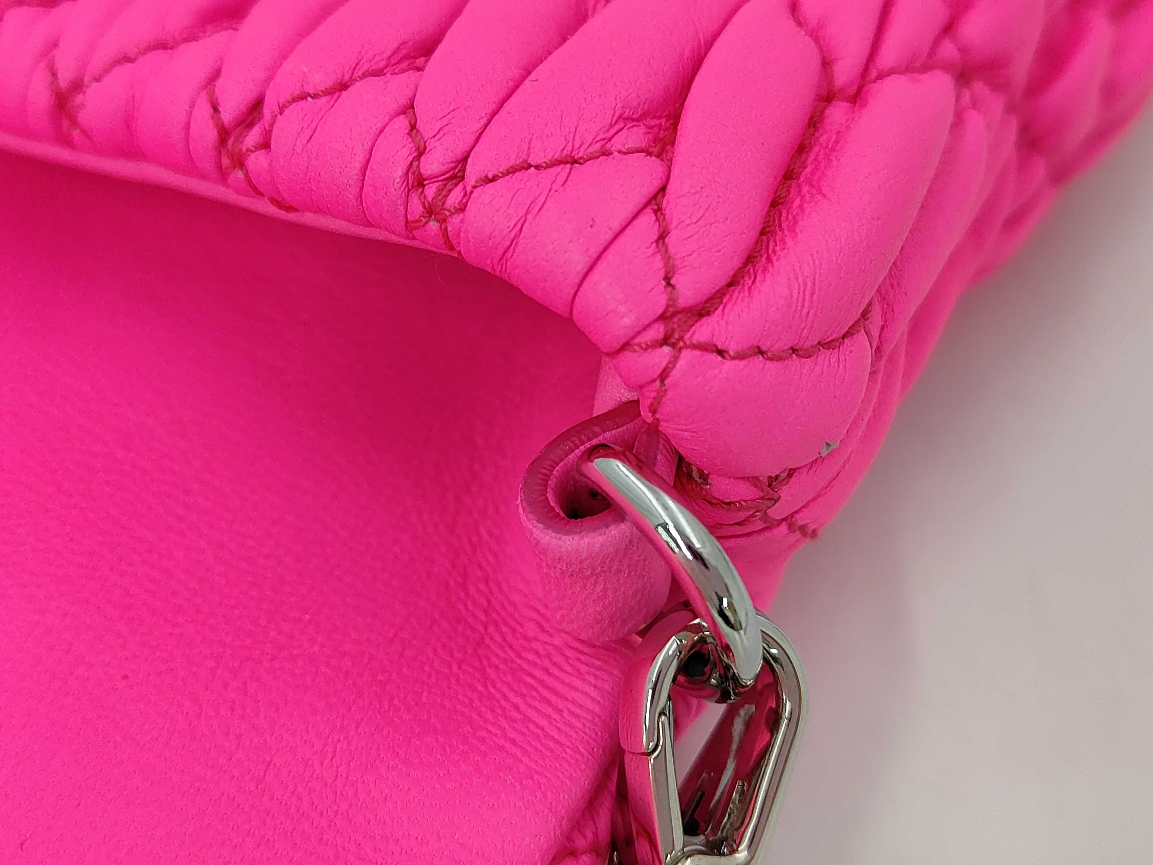 Hot Pink Nappa Leather Crystal Shoulder Bag RP0233 — view 8