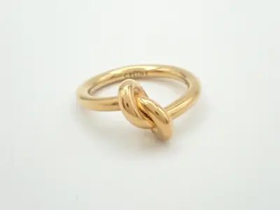 Knot Ring, 925 x K24 Coating, #7, 5.1g