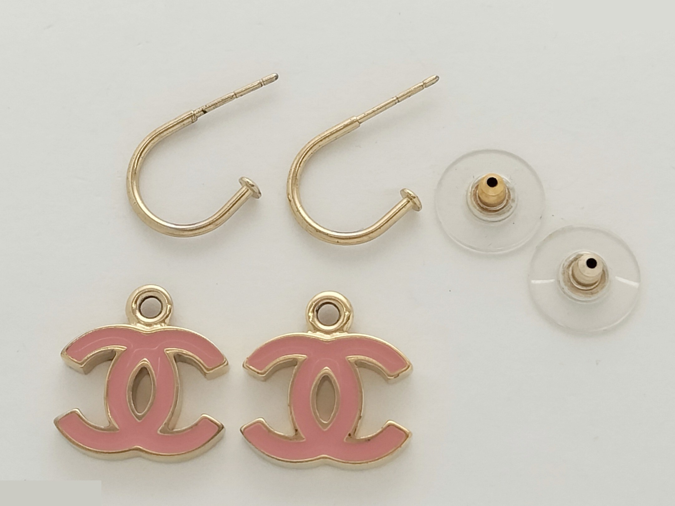 Coco Pink Gold Hoop Earrings — view 2