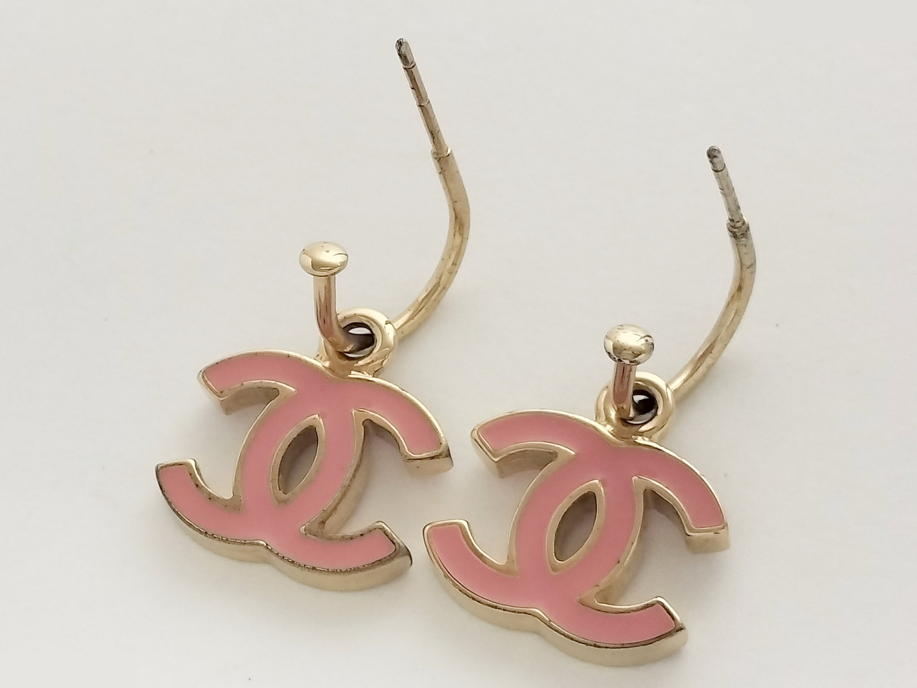Coco Pink Gold Hoop Earrings — view 3