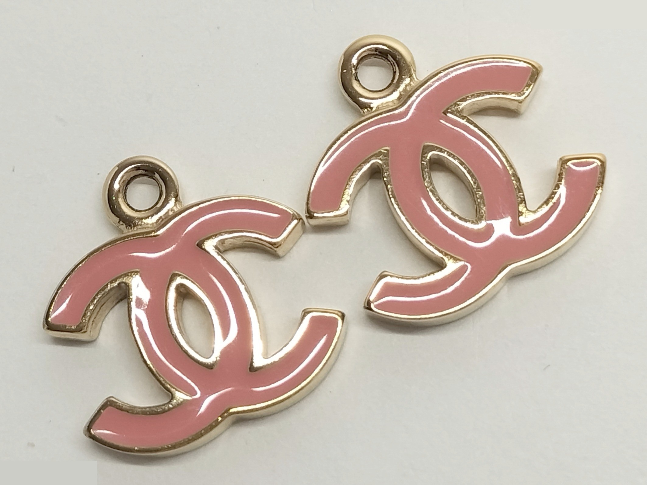Coco Pink Gold Hoop Earrings — view 4