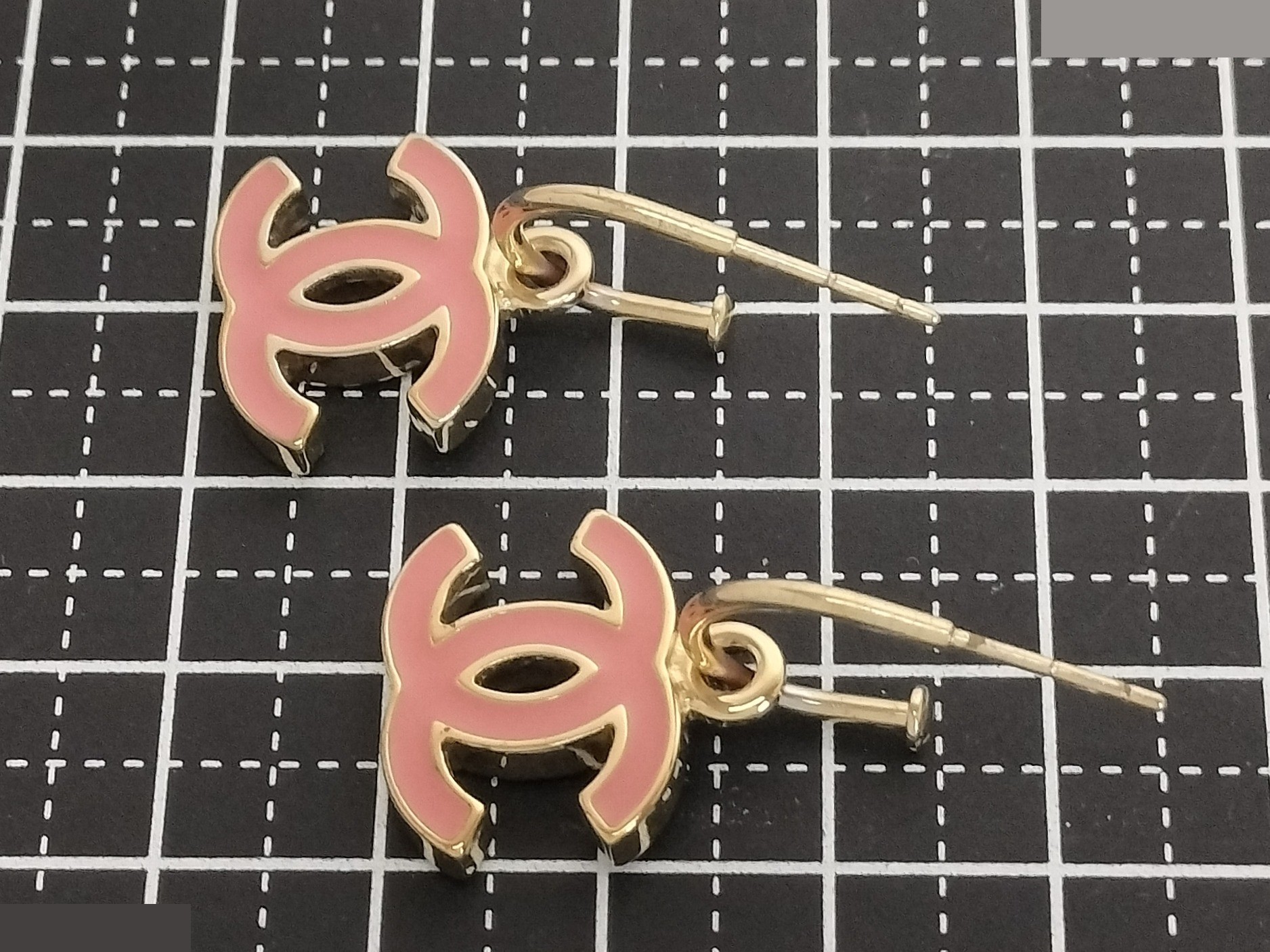 Coco Pink Gold Hoop Earrings — view 5