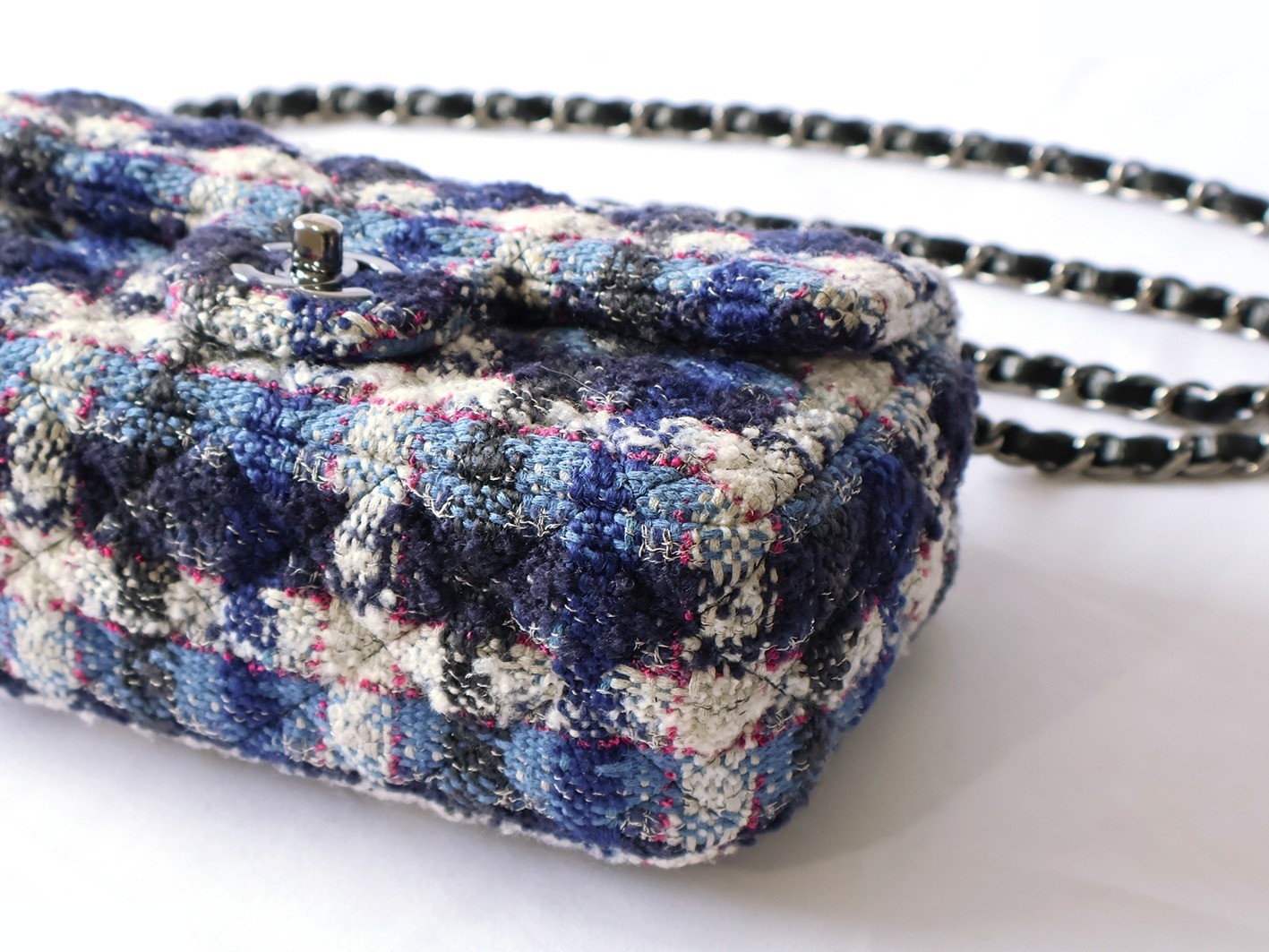 Mini Matelassé 20 Tweed Chain Shoulder Bag — view 3