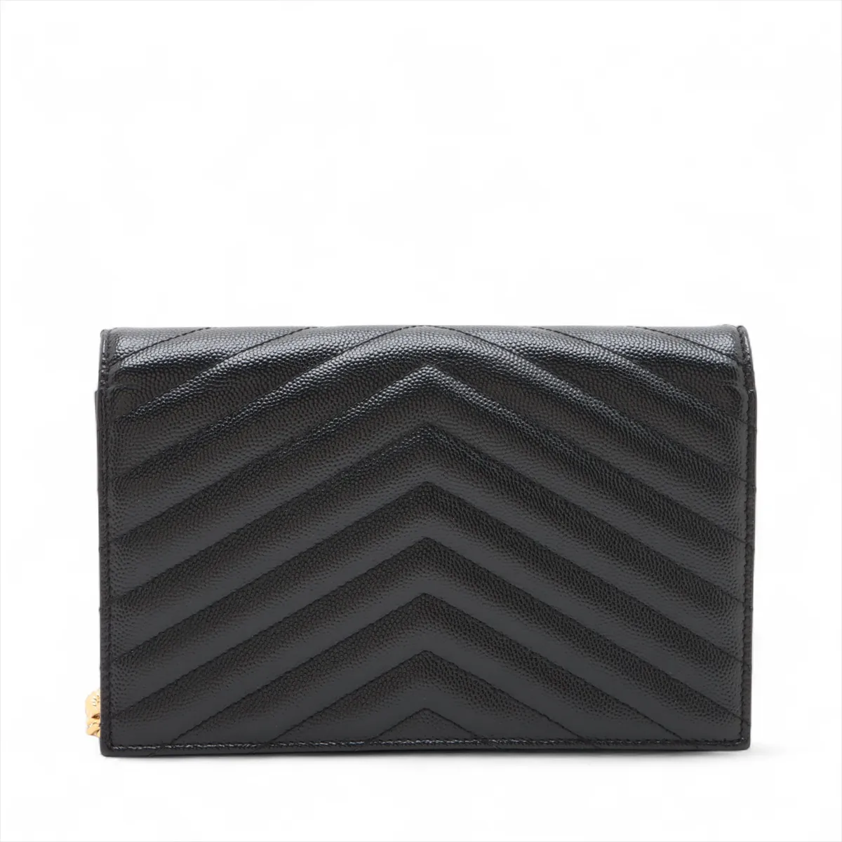 Cassandra Leather Chain Wallet, Black, 393953 — view 2