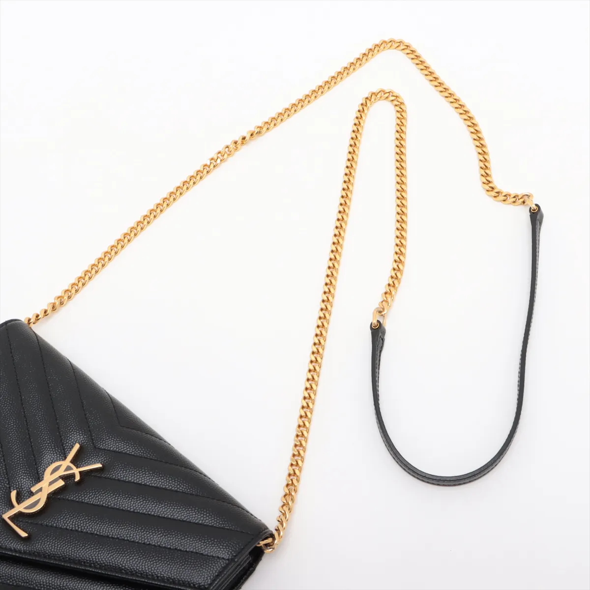Cassandra Leather Chain Wallet, Black, 393953 — view 5