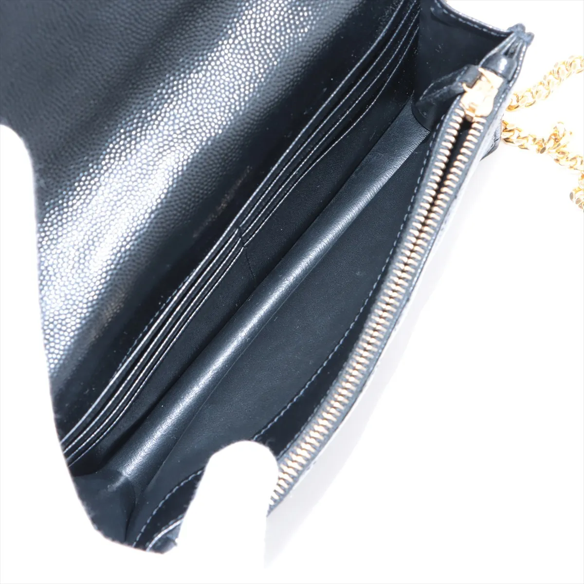 Cassandra Leather Chain Wallet, Black, 393953 — view 6