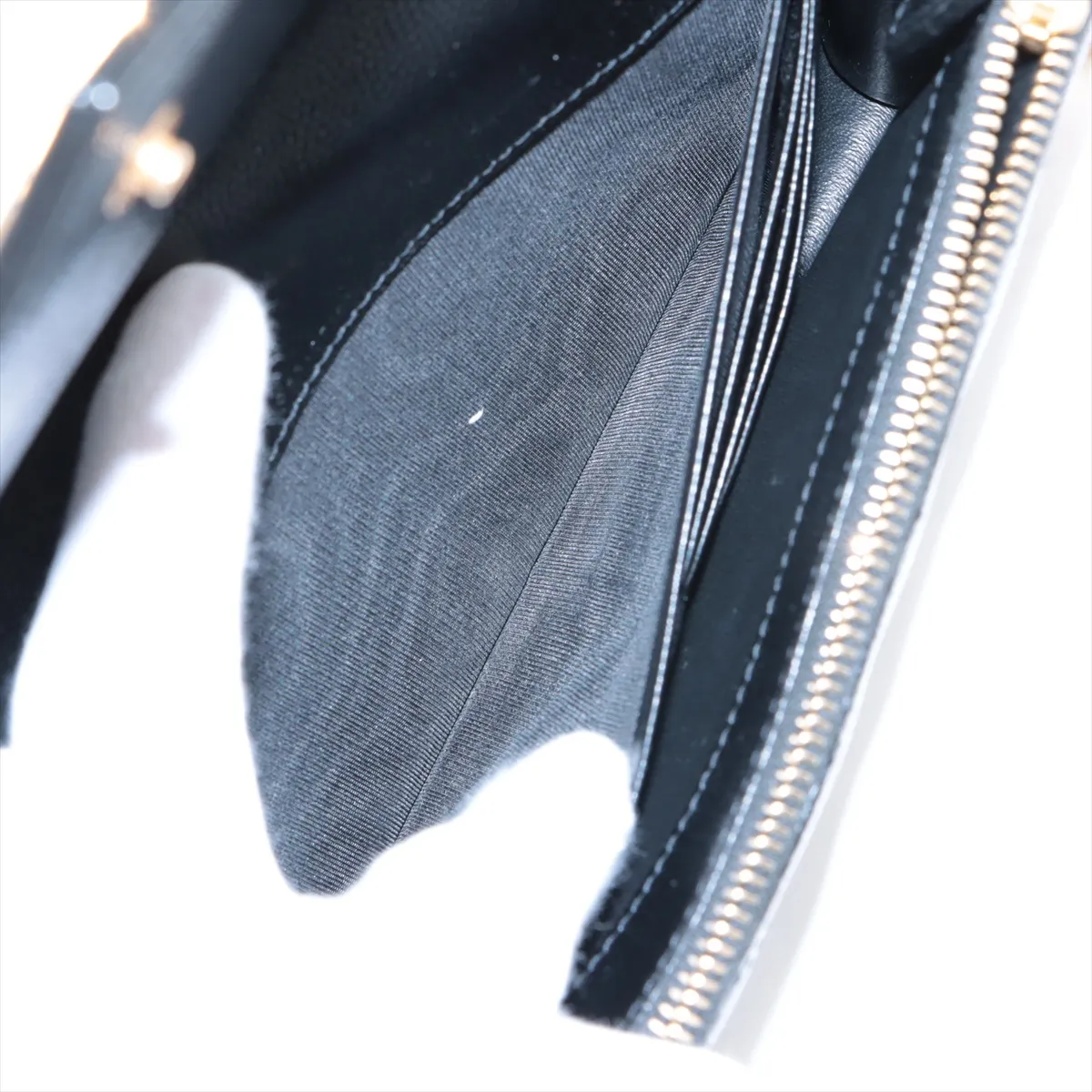Cassandra Leather Chain Wallet, Black, 393953 — view 8