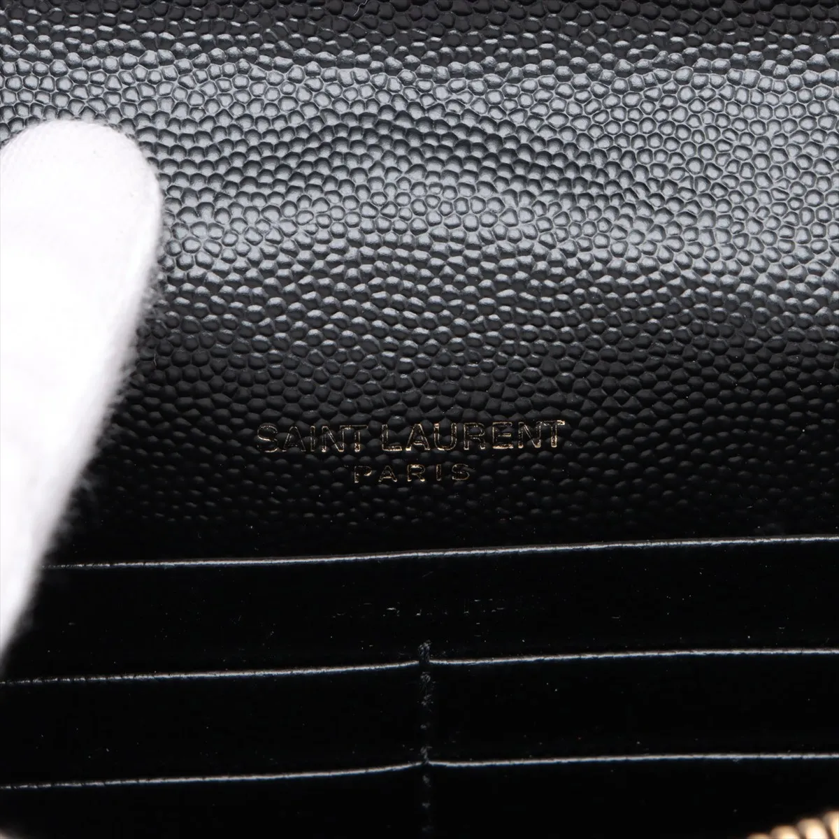 Cassandra Leather Chain Wallet, Black, 393953 — view 9