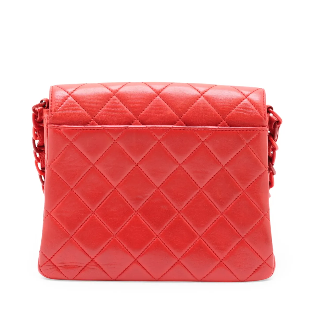 Matelassé Lambskin Chain Shoulder Bag, Red with Gold Hardware, 5353866 (Serial Number 5) — view 2