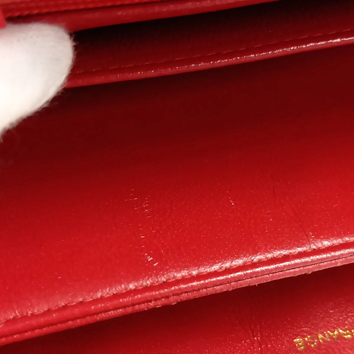 Matelassé Lambskin Chain Shoulder Bag, Red with Gold Hardware, 5353866 (Serial Number 5) — view 12