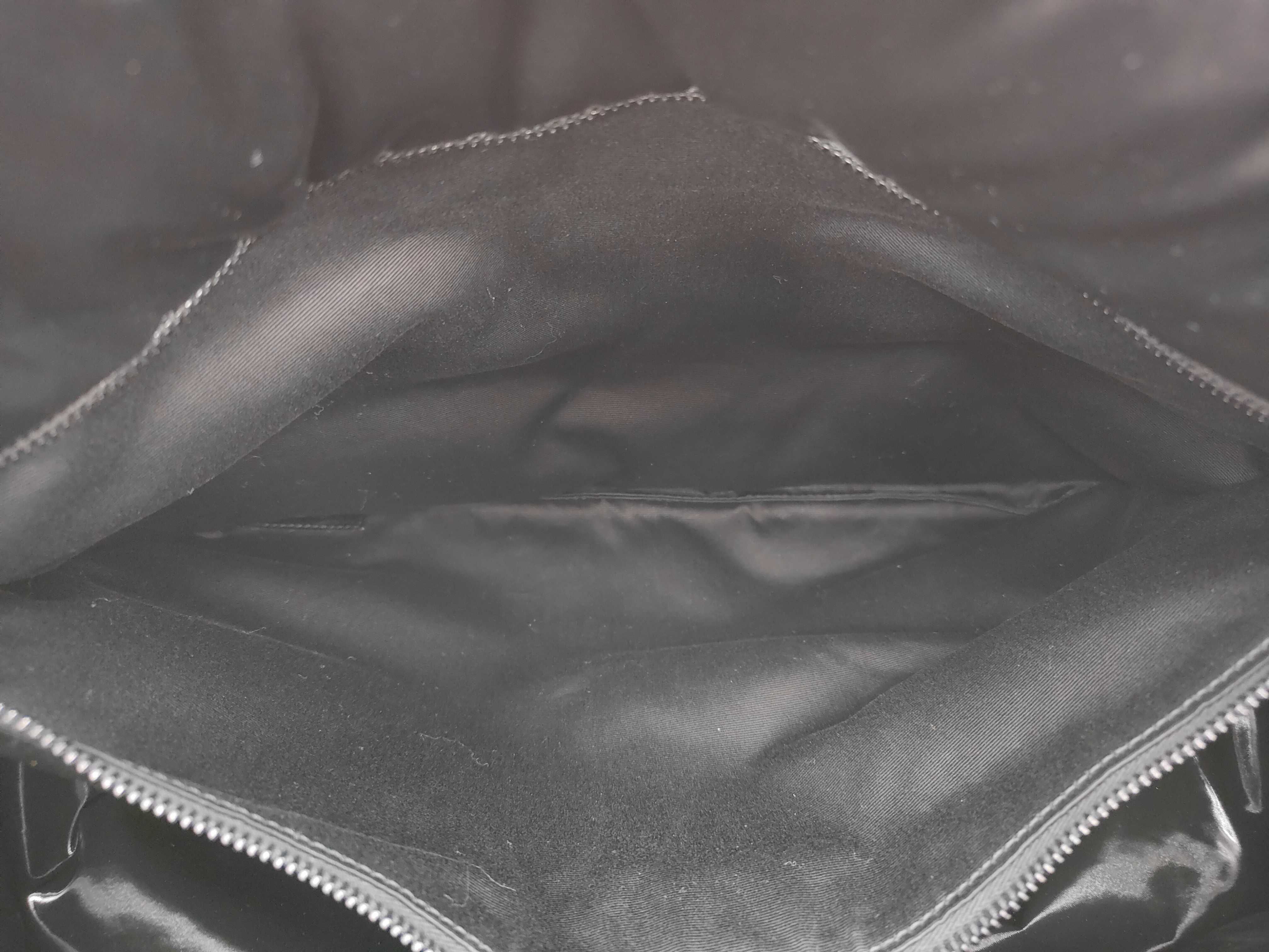 756269 Wide Puffer Tote Bag with YSL Logo, Black Bag — view 8