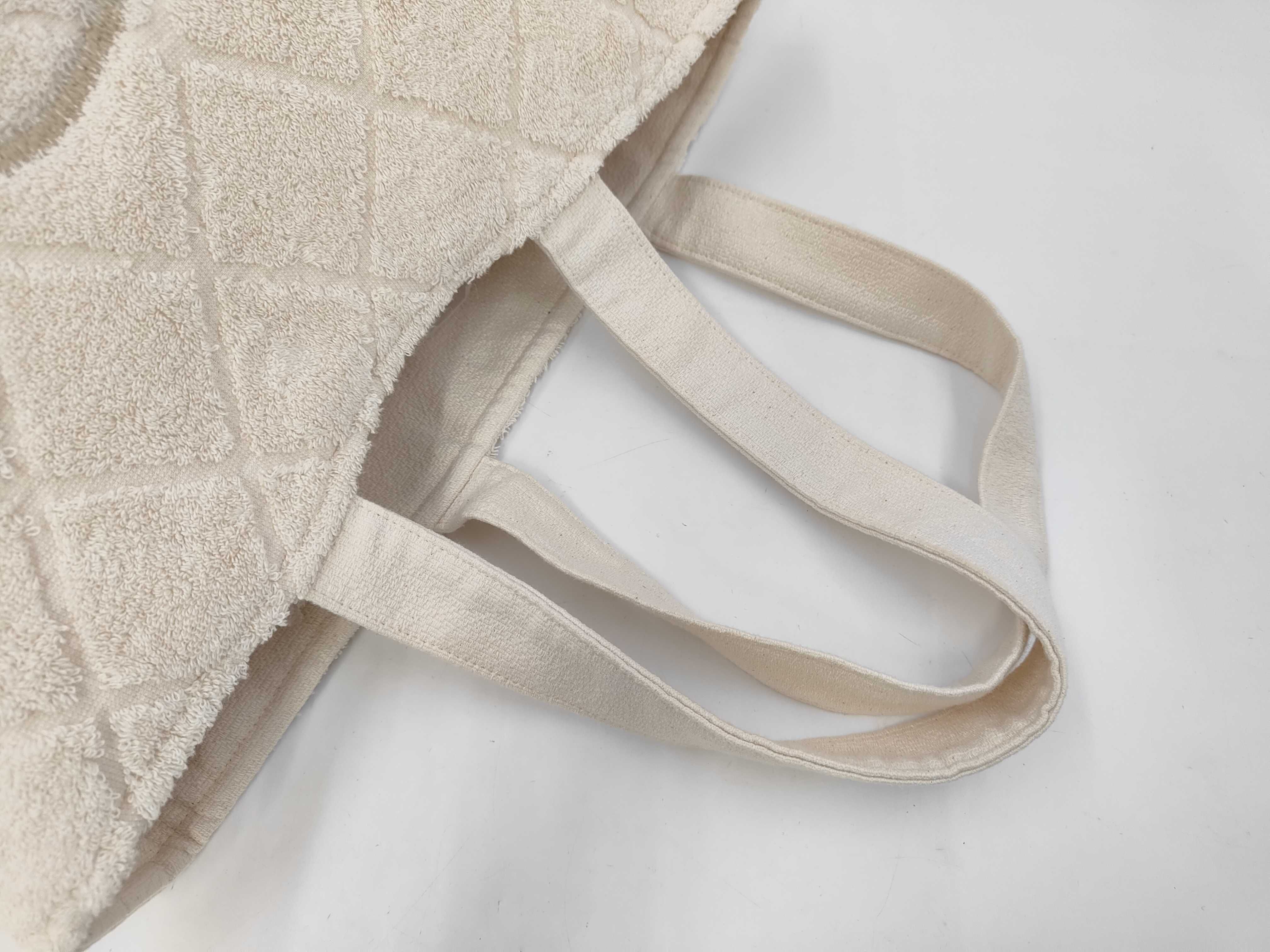 Beach Bag, Coco Mark, Cotton, White, with Tag, Towel, Pouch, Bag — view 3