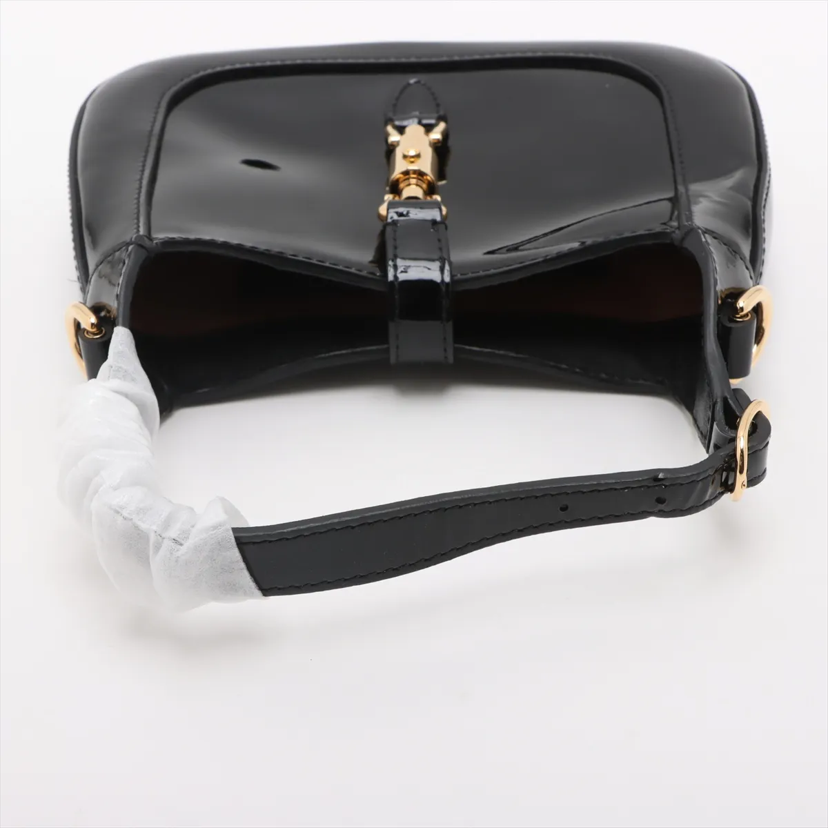 Jackie 1961 Patent Leather 2-Way Shoulder Bag, Black, 699651 — view 5