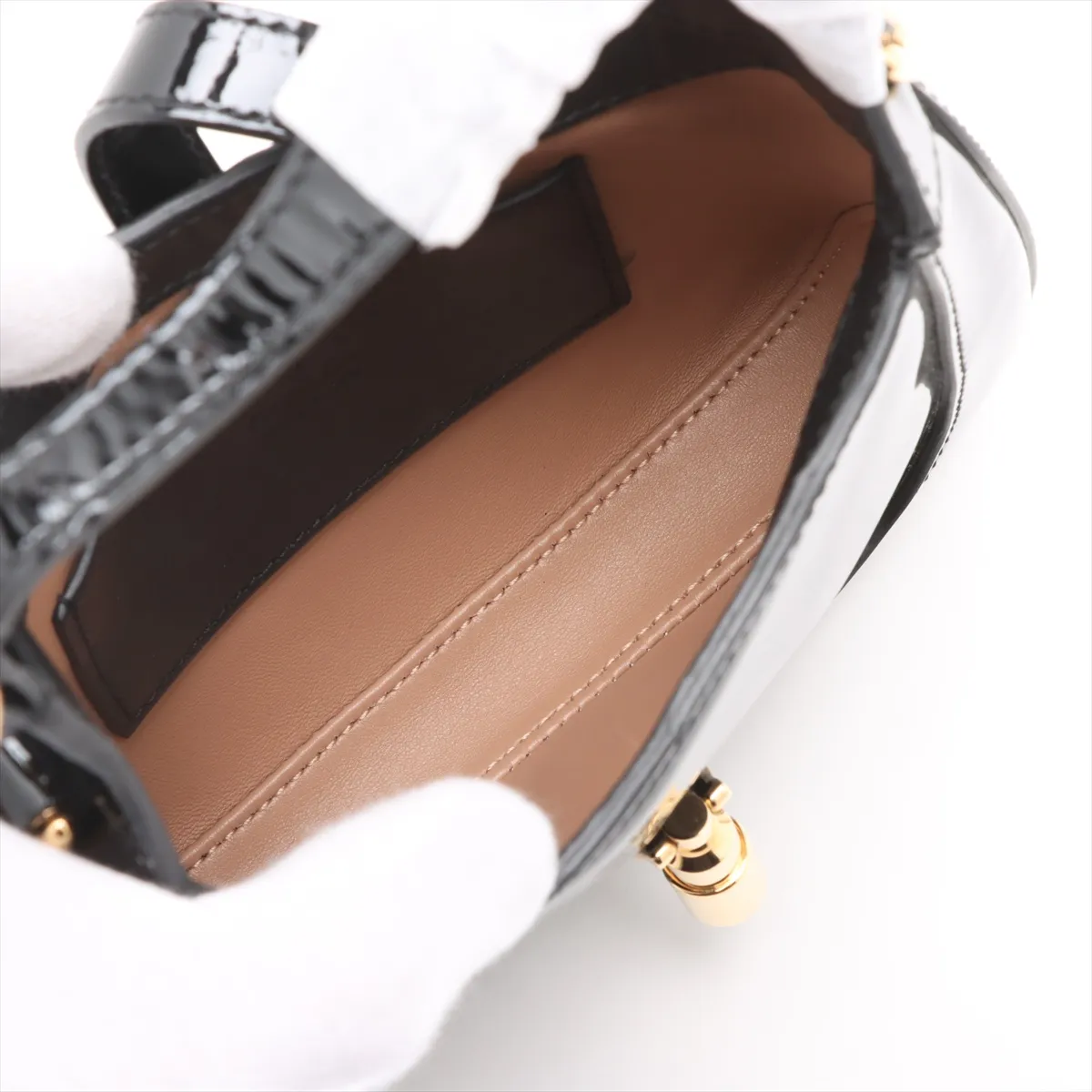 Jackie 1961 Patent Leather 2-Way Shoulder Bag, Black, 699651 — view 8