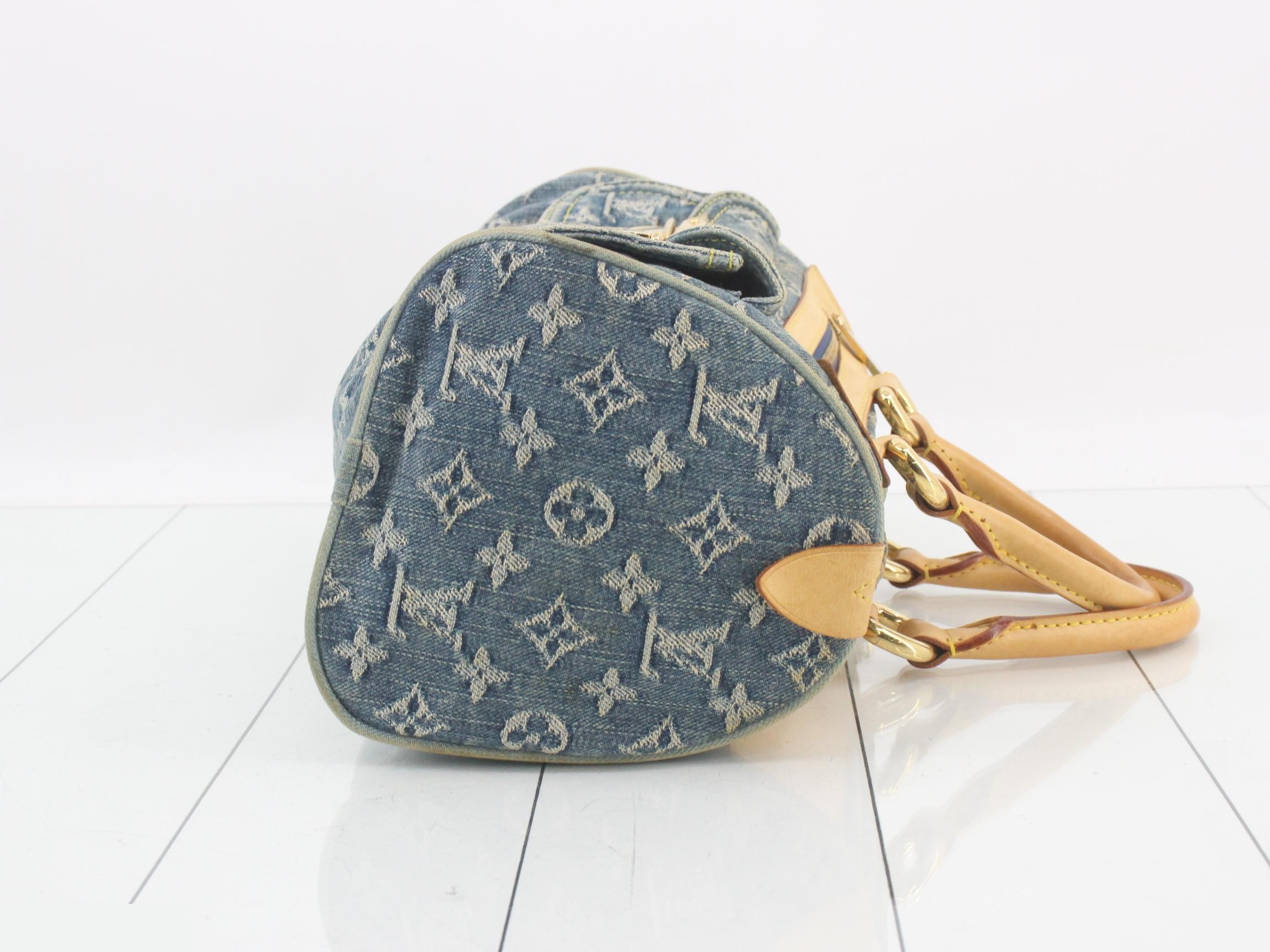 Monogram Denim Neo Speedy Blue Handbag — view 3