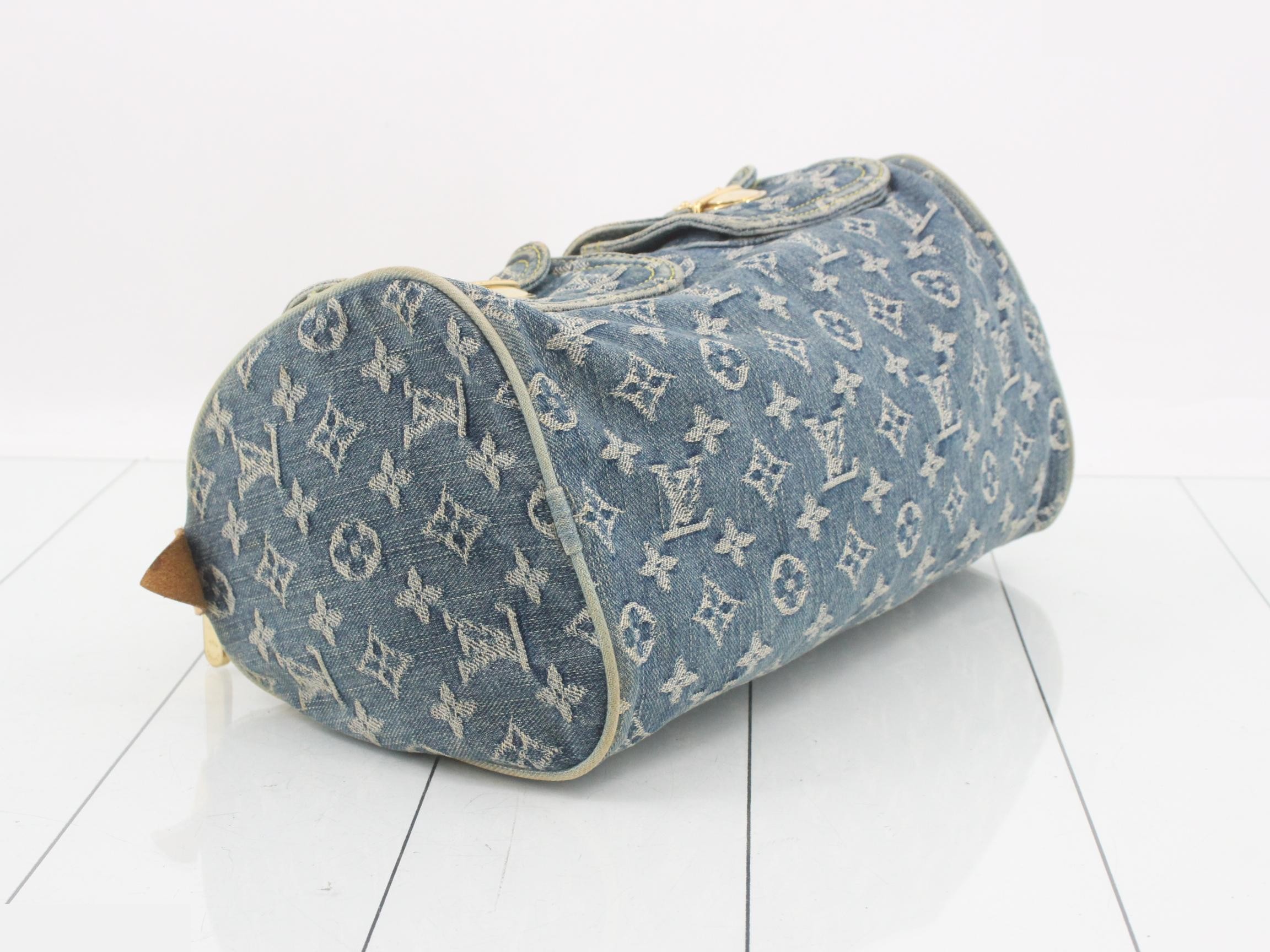 Monogram Denim Neo Speedy Blue Handbag — view 5