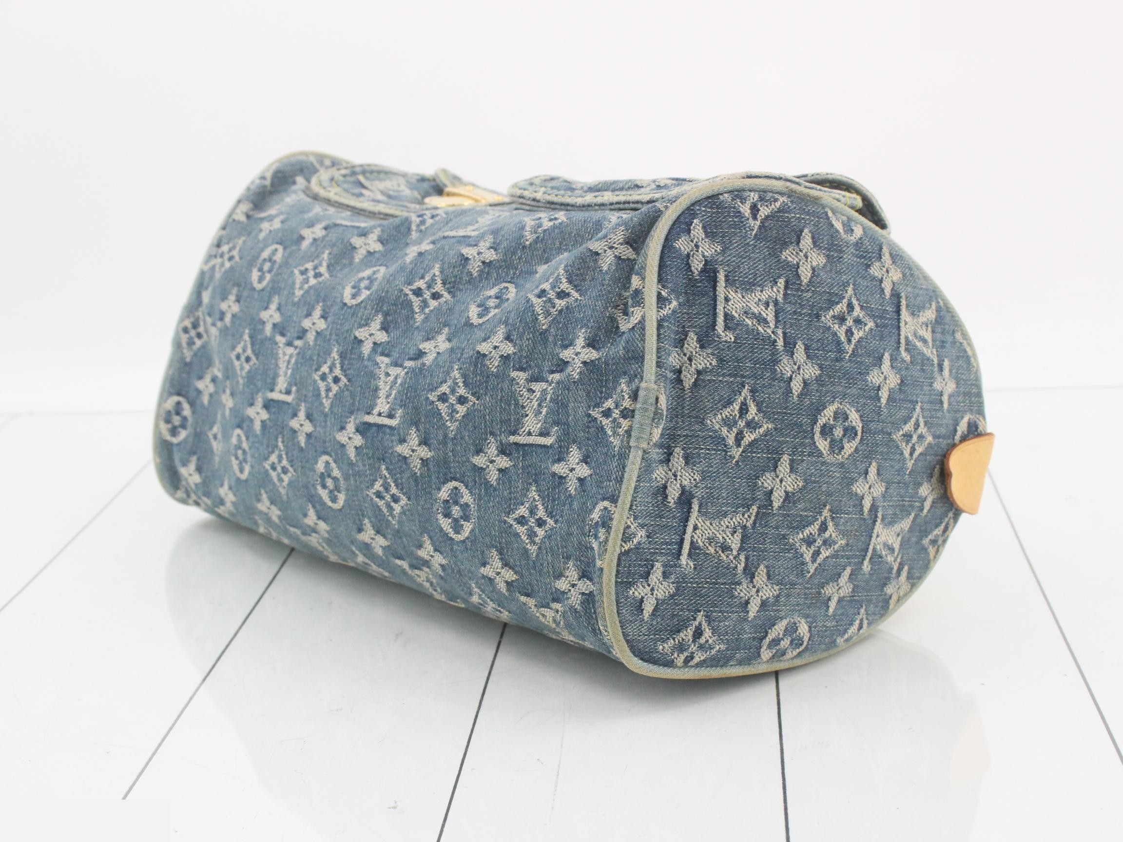 Monogram Denim Neo Speedy Blue Handbag — view 6