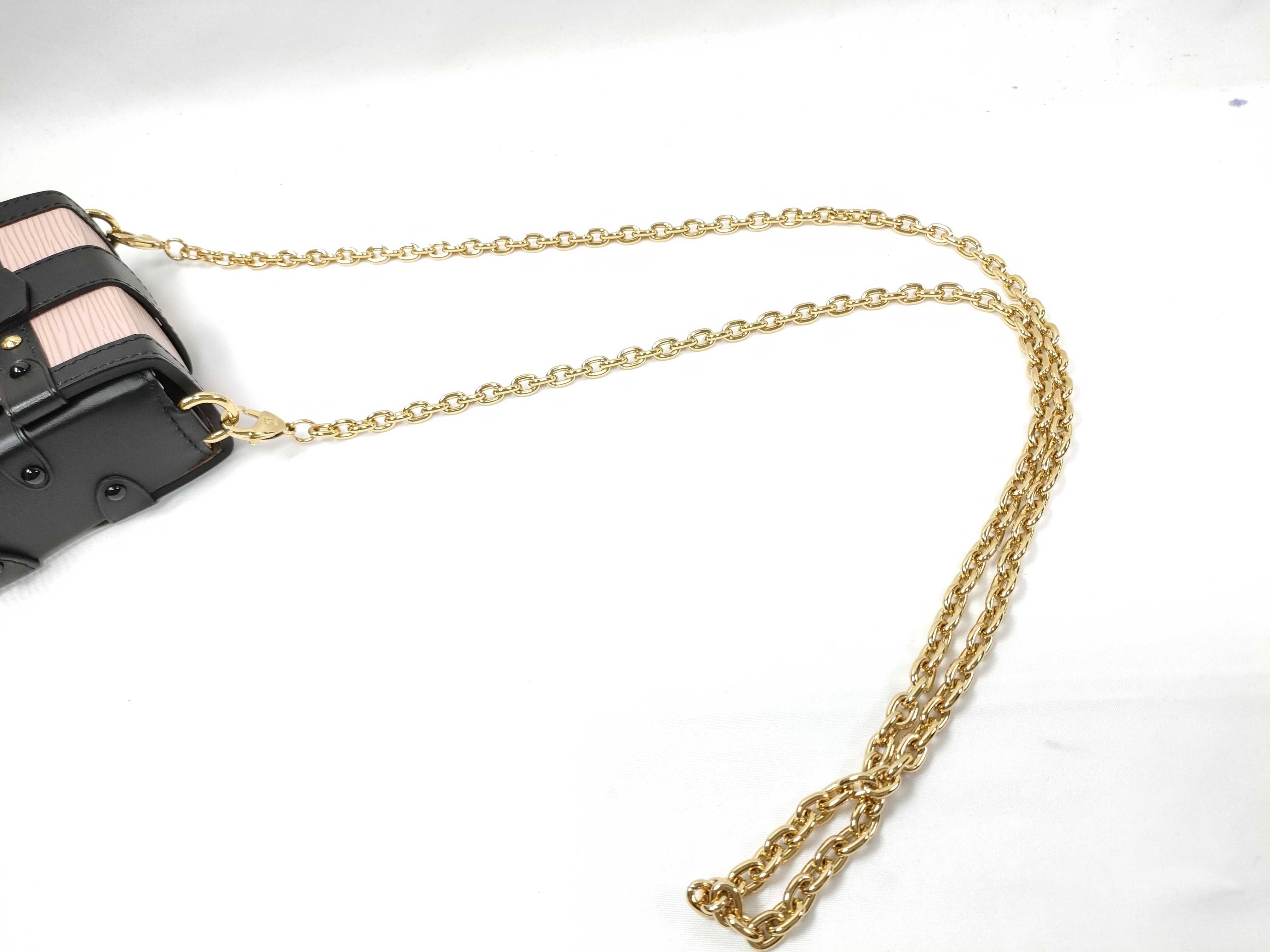 bag, Louis Vuitton pink Epi Essential Trunk Mini Chain Shoulder Bag with dust bag. — view 3