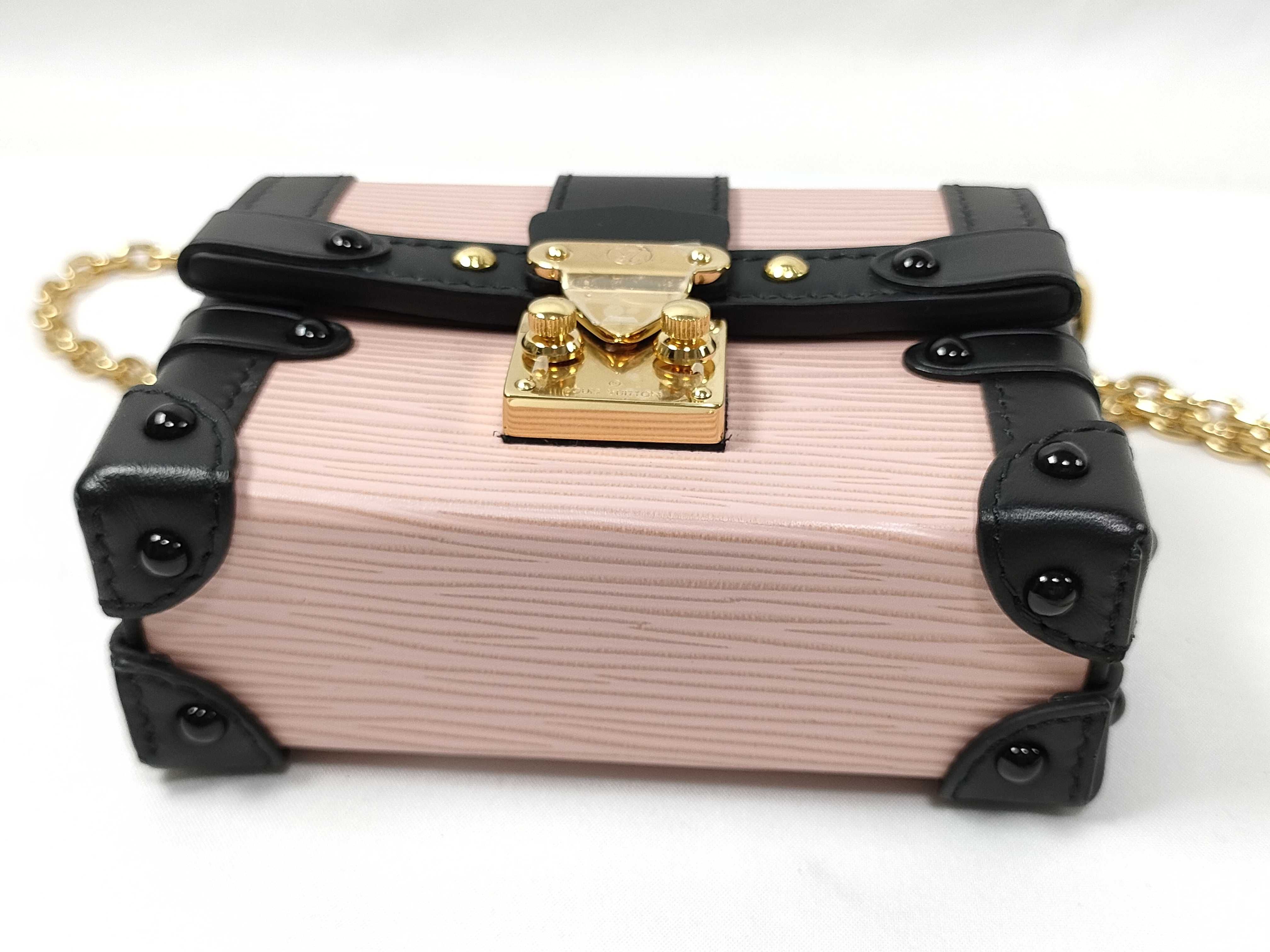 bag, Louis Vuitton pink Epi Essential Trunk Mini Chain Shoulder Bag with dust bag. — view 5