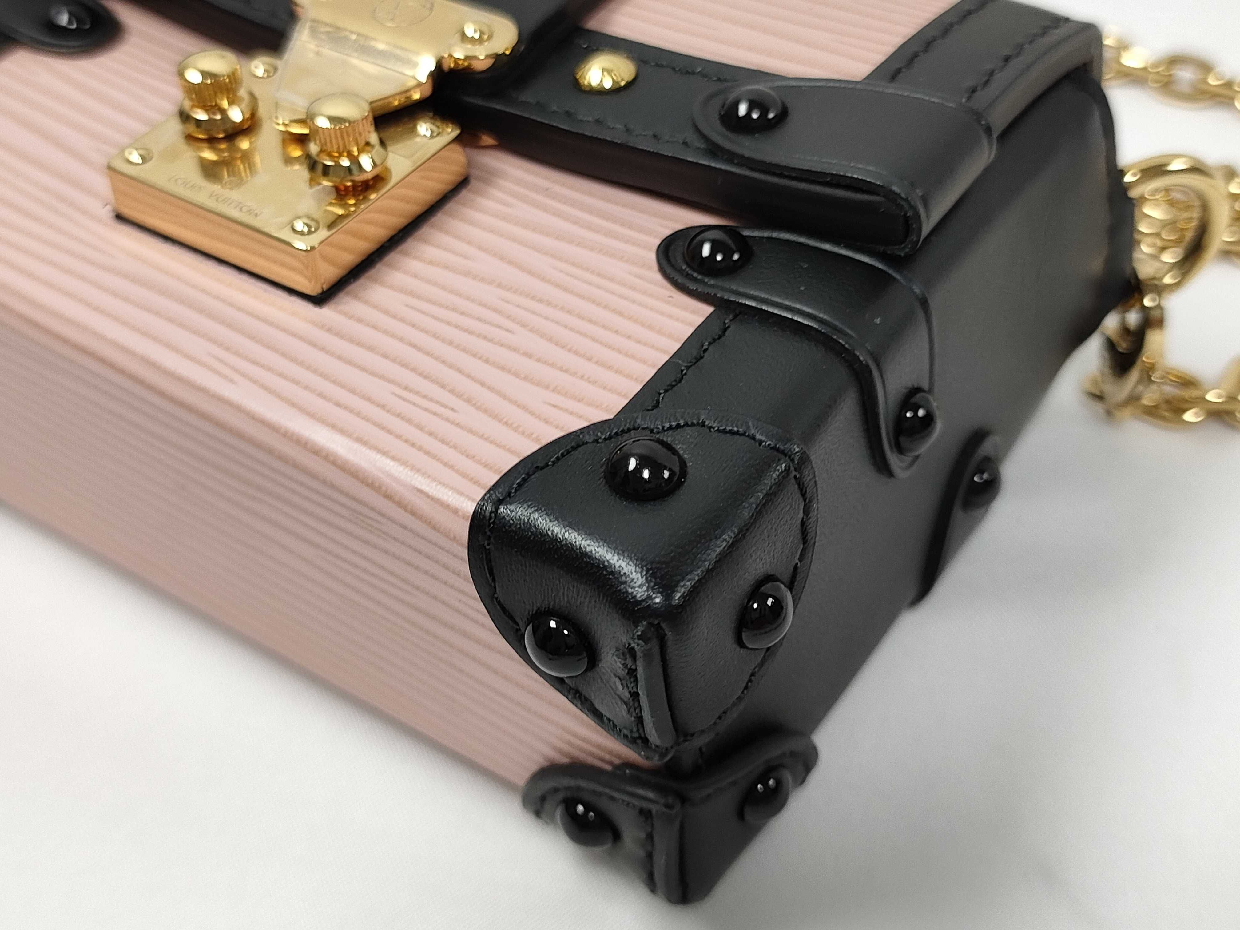 bag, Louis Vuitton pink Epi Essential Trunk Mini Chain Shoulder Bag with dust bag. — view 6