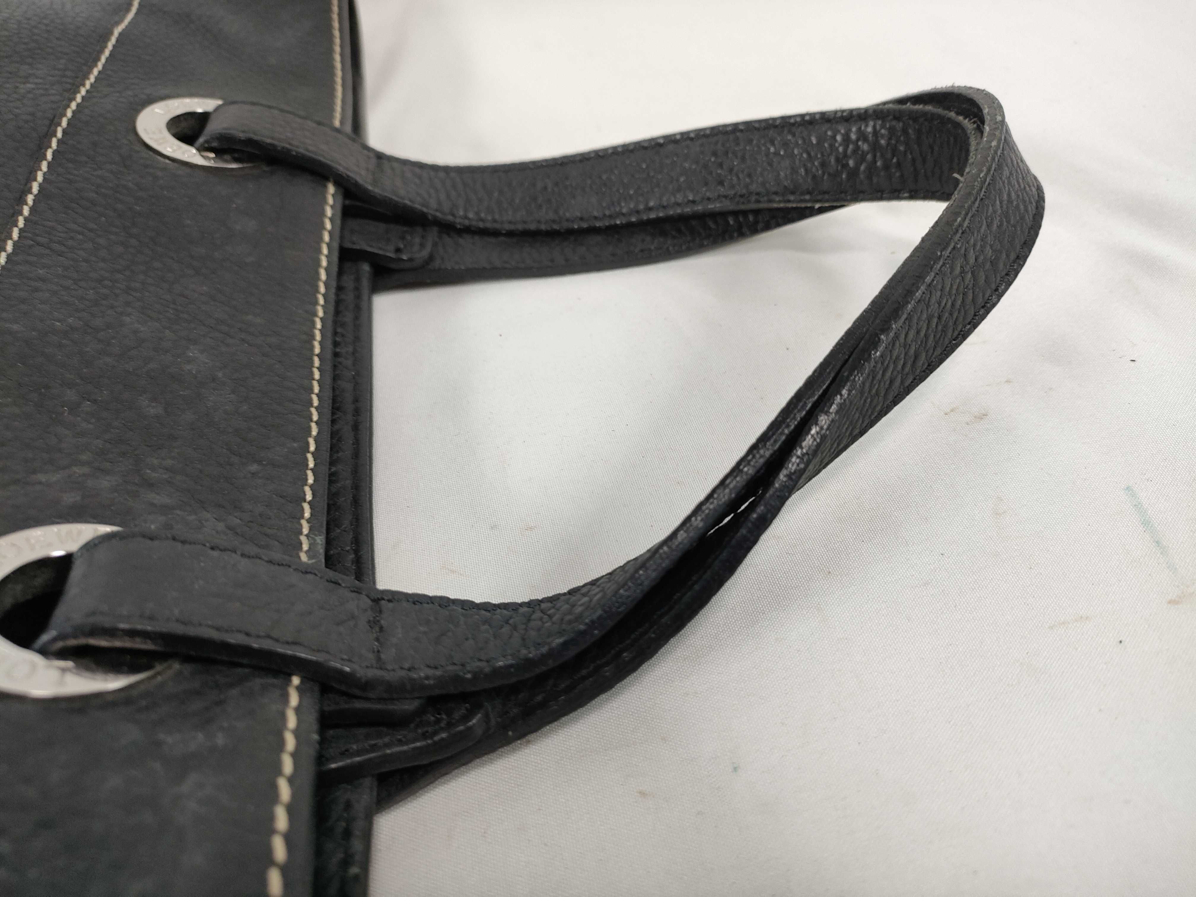 (Loewe) Calf Leather Tote Bag with Silver Hardware, Black — view 3