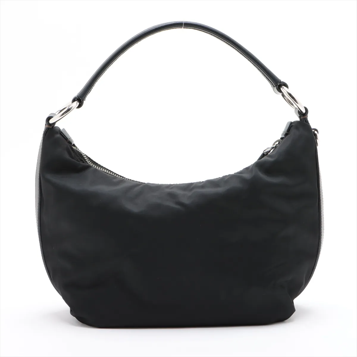 Tessuto Nylon x Leather Shoulder Bag Black — view 2