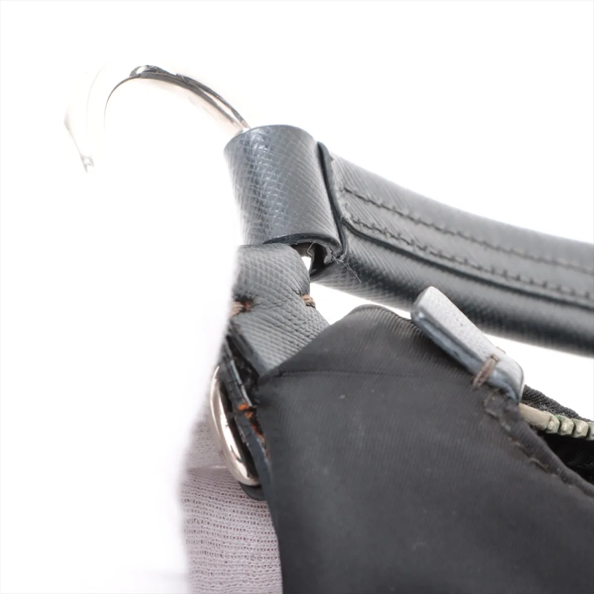 Tessuto Nylon x Leather Shoulder Bag Black — view 13
