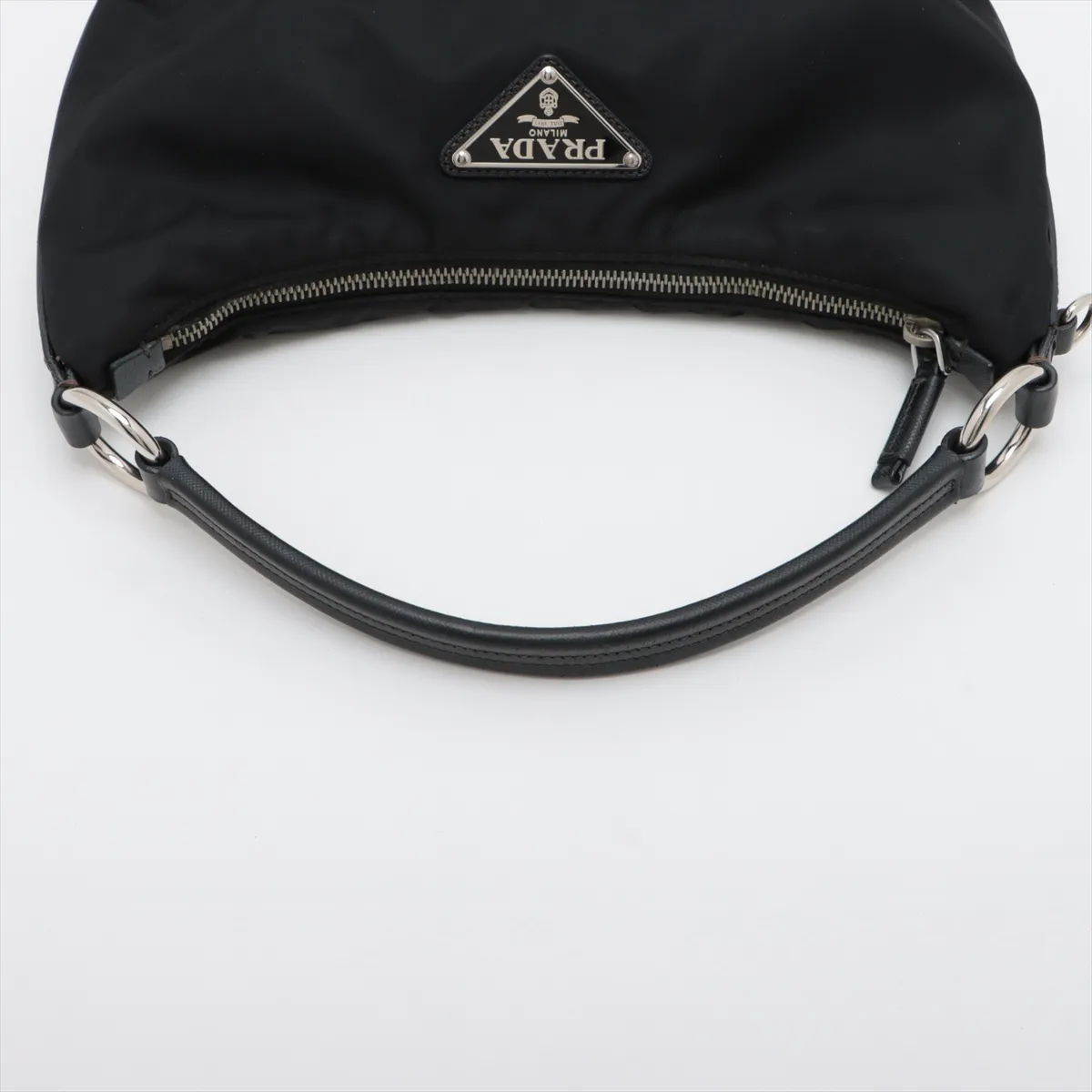 Tessuto Nylon x Leather Shoulder Bag Black — view 5