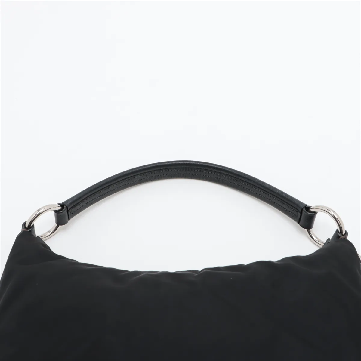 Tessuto Nylon x Leather Shoulder Bag Black — view 6