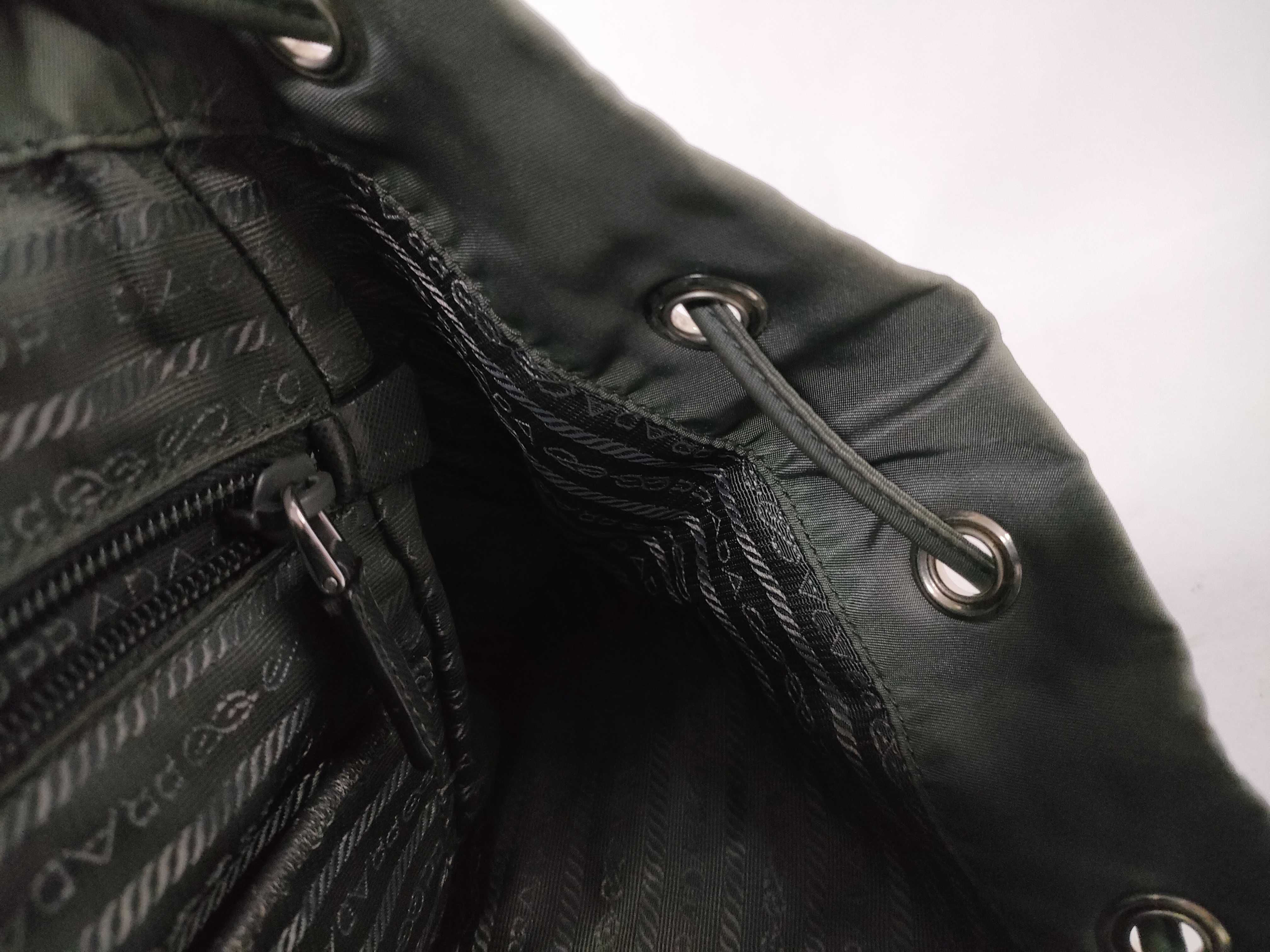 nylon backpack, gray-green rucksack — view 13