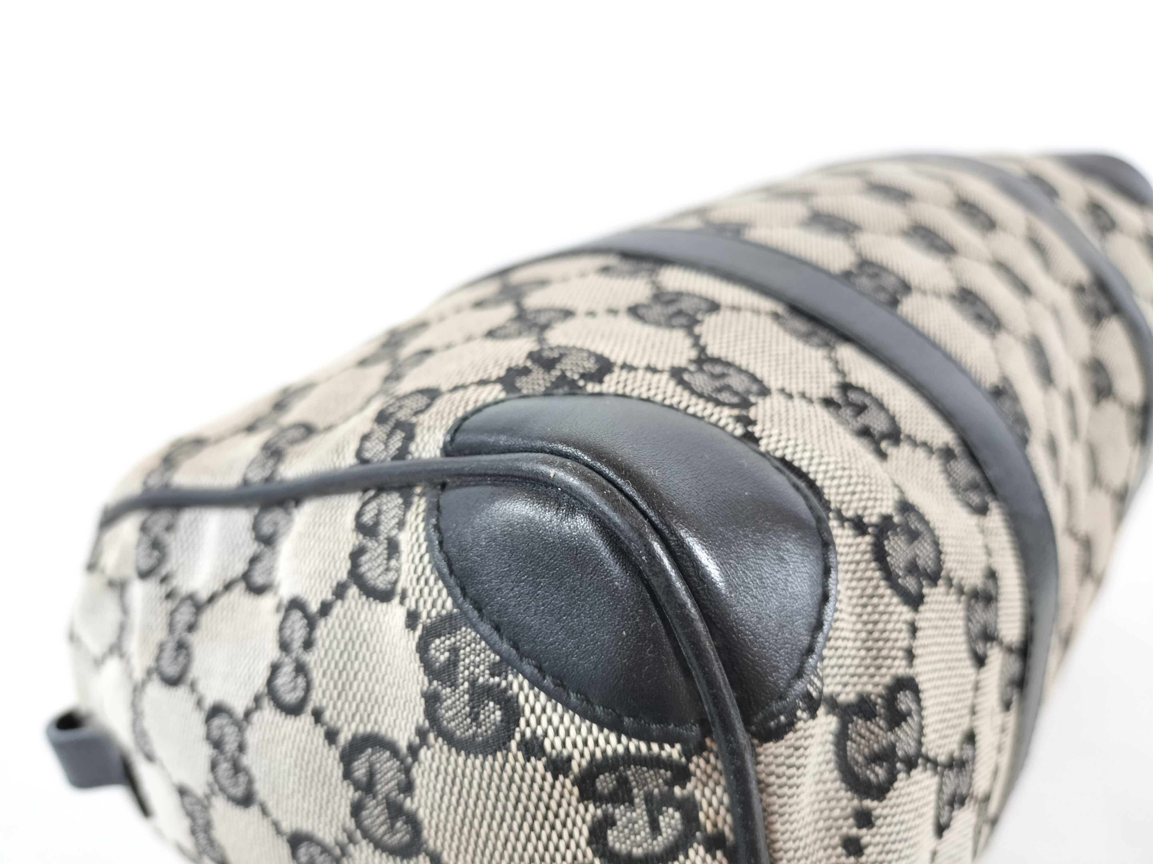GG Canvas Gucci GG Canvas Handbag 000 0851 Mini Boston Leather Black Tote Bag — view 4