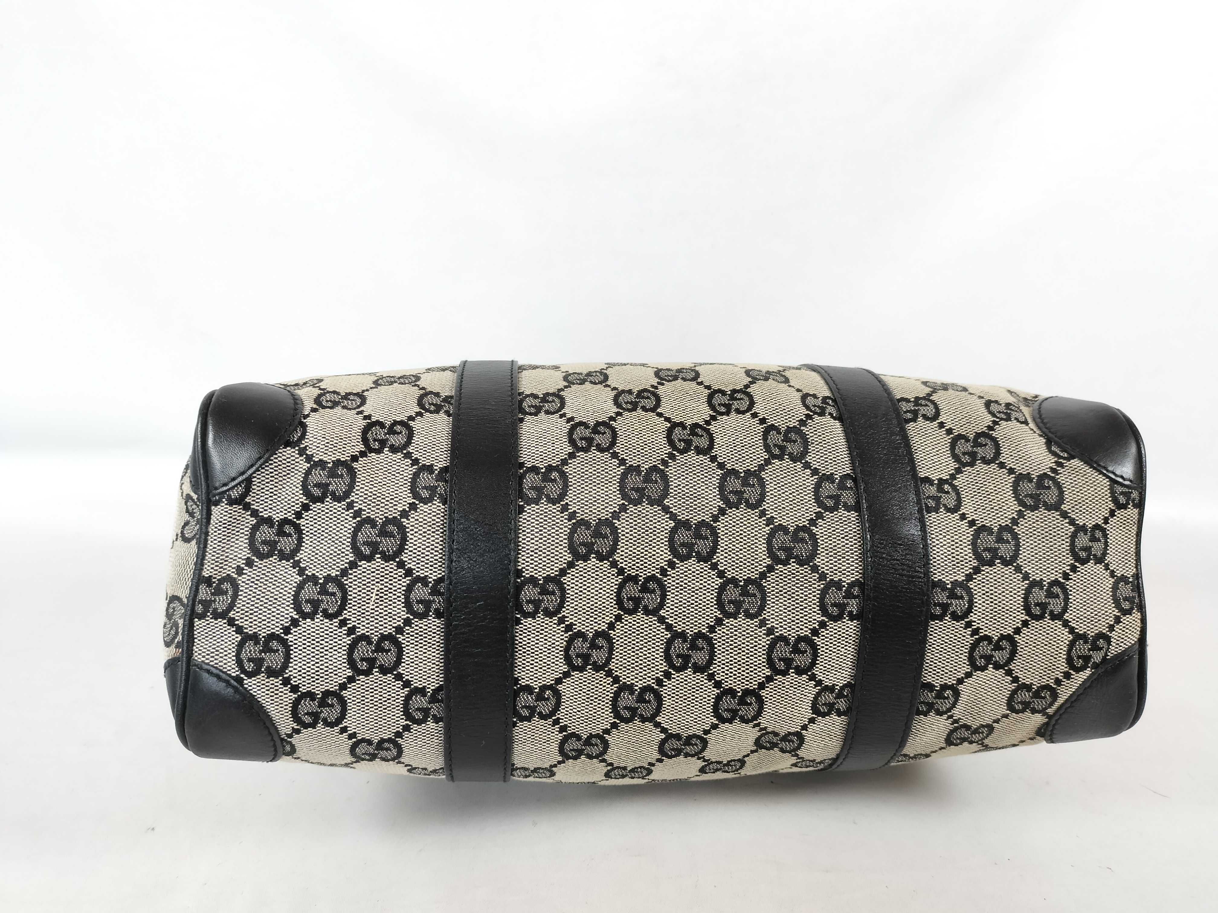GG Canvas Gucci GG Canvas Handbag 000 0851 Mini Boston Leather Black Tote Bag — view 5