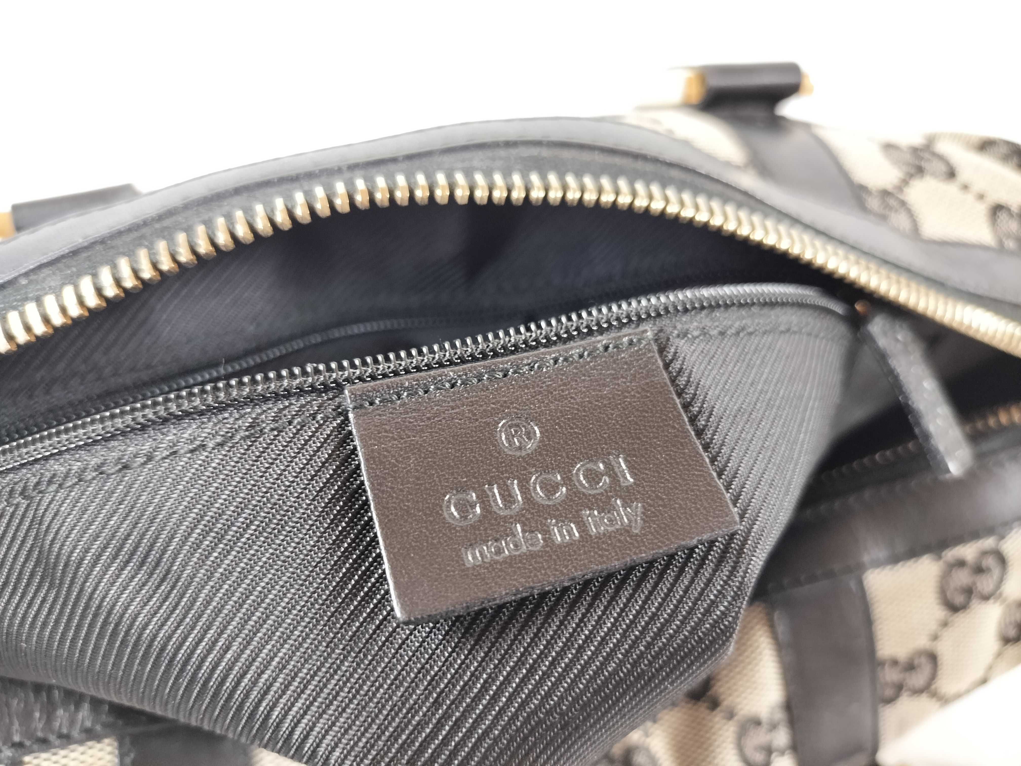 GG Canvas Gucci GG Canvas Handbag 000 0851 Mini Boston Leather Black Tote Bag — view 9