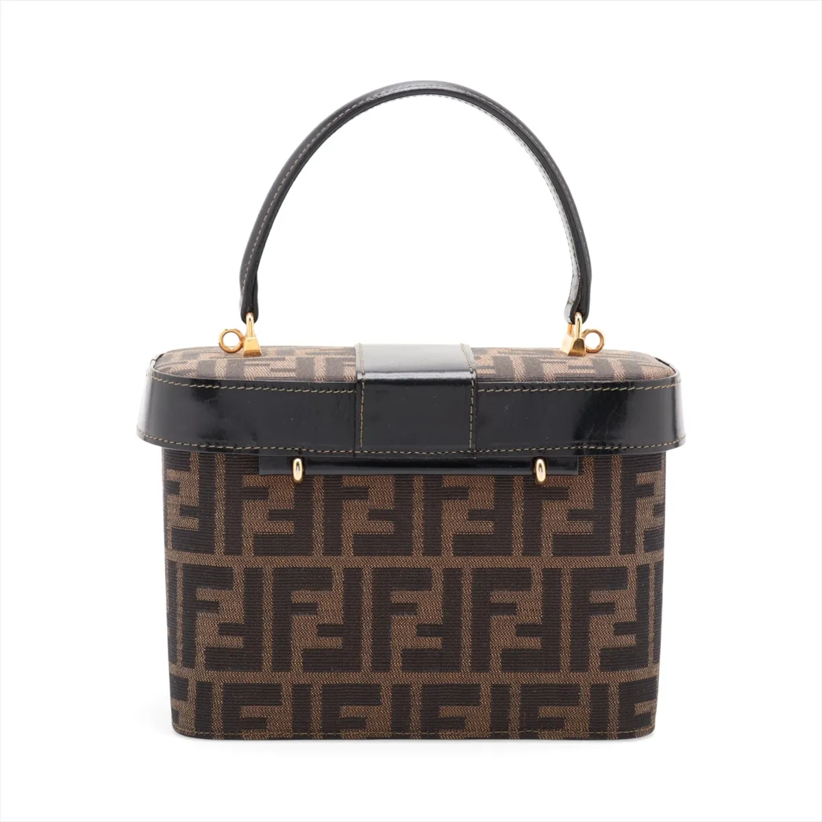 Zucca Canvas x Leather 2-Way Vanity Bag Brown x Black — view 2