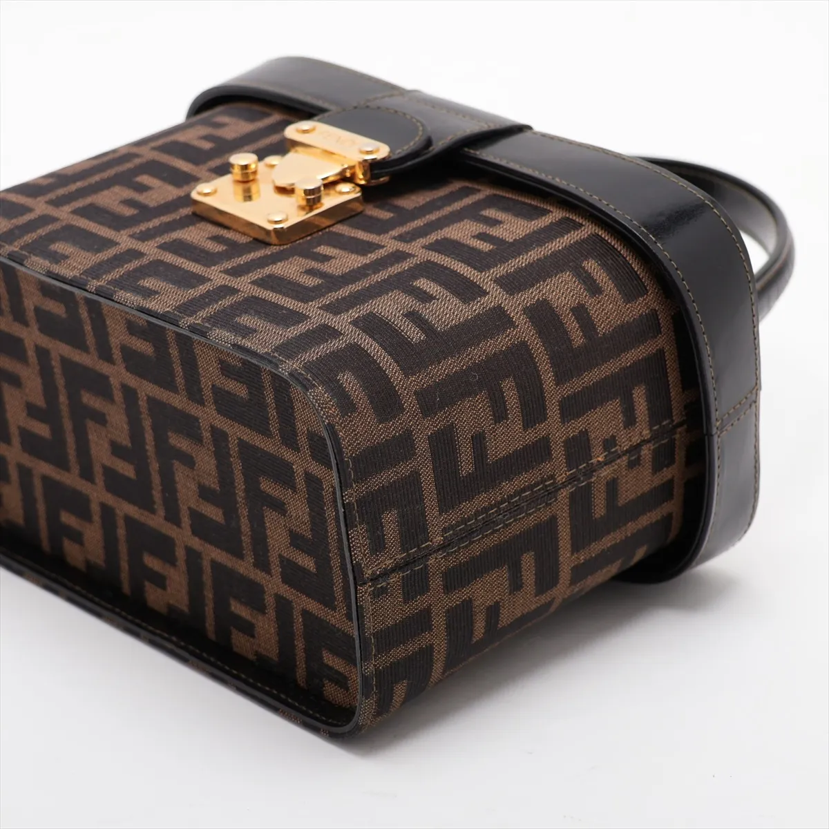 Zucca Canvas x Leather 2-Way Vanity Bag Brown x Black — view 3